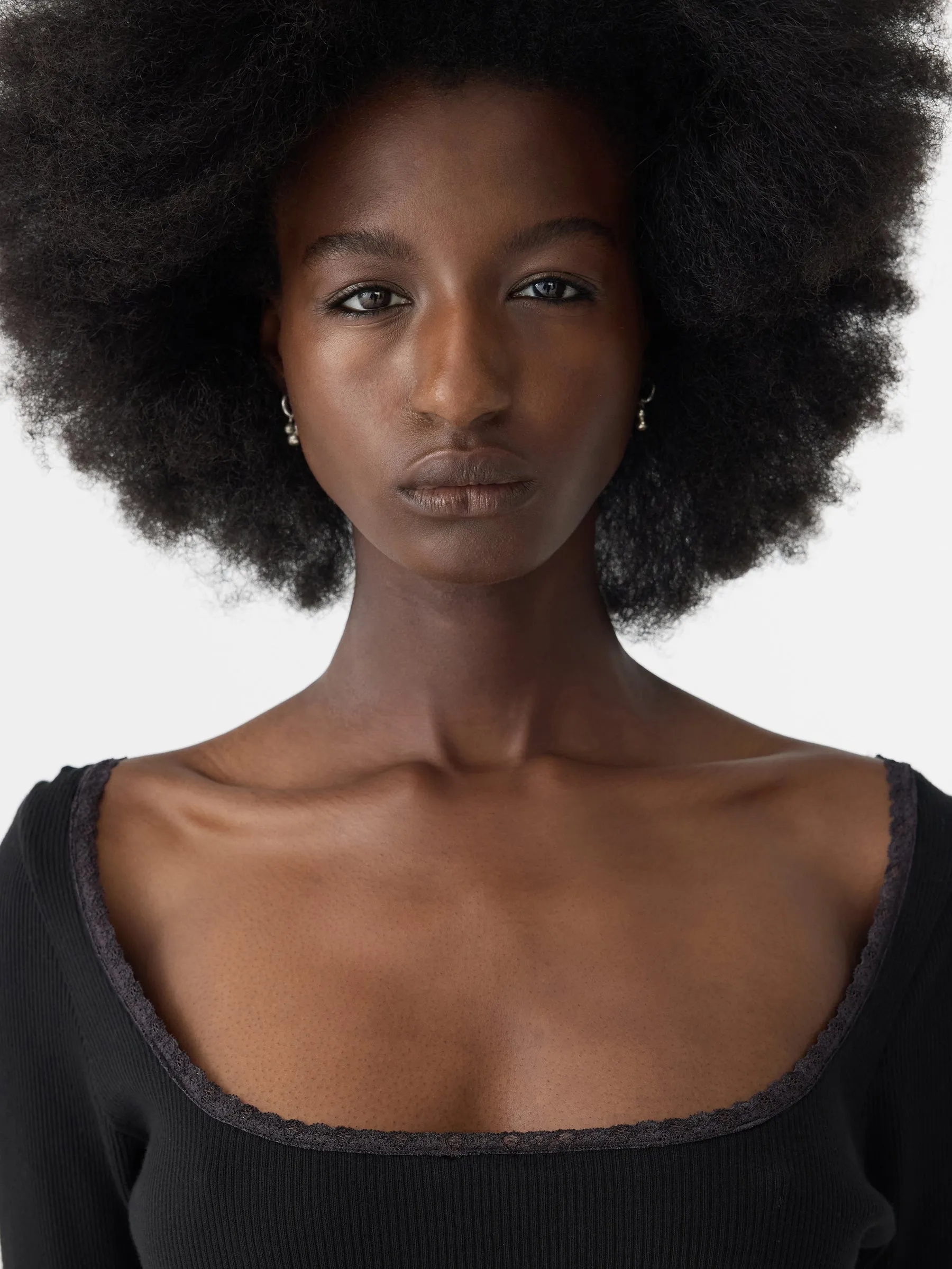 Slim Rib Lace Long Sleeve Top sold by Bassike product image thumbnail 3