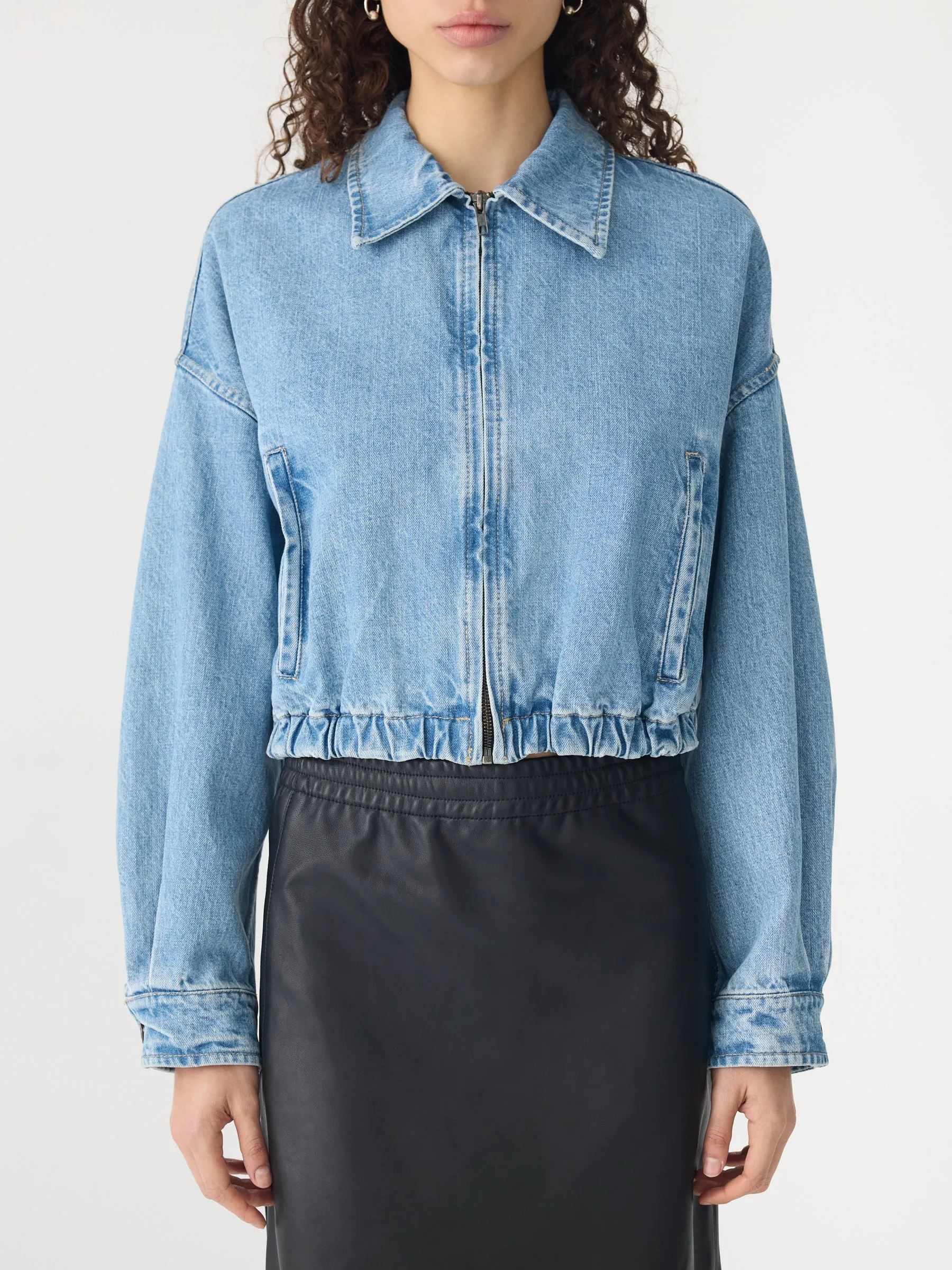 Organic Denim Cropped Jacket sold by Bassike product image thumbnail 4