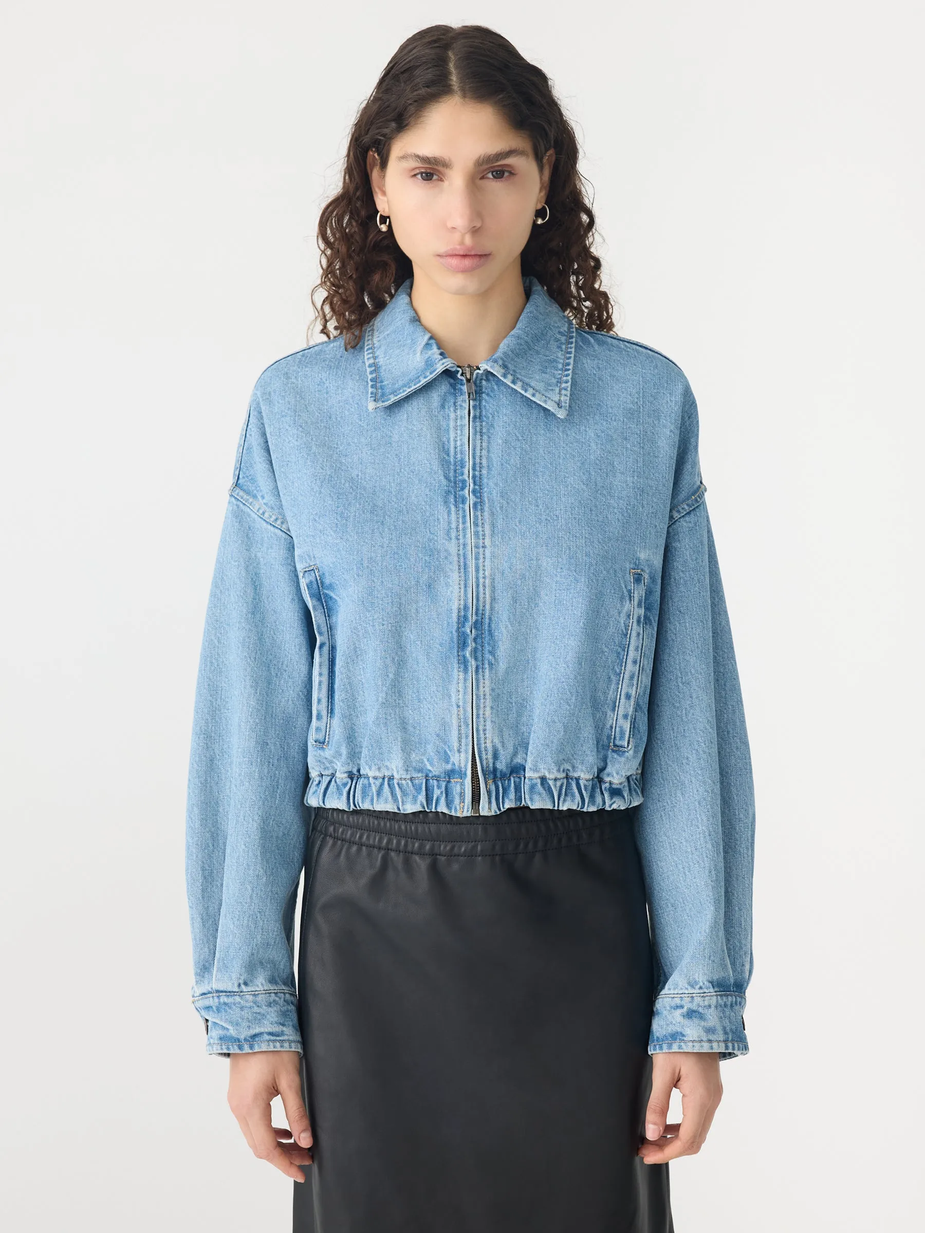Organic Denim Cropped Jacket sold by Bassike product image thumbnail 2