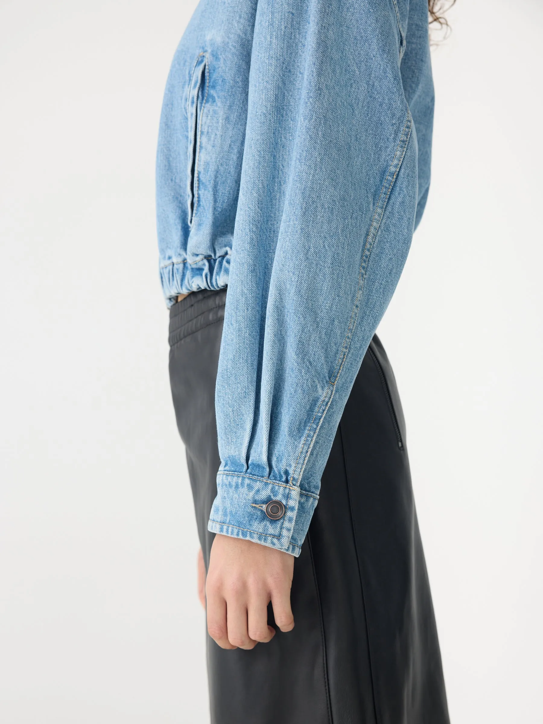 Organic Denim Cropped Jacket sold by Bassike product image thumbnail 5