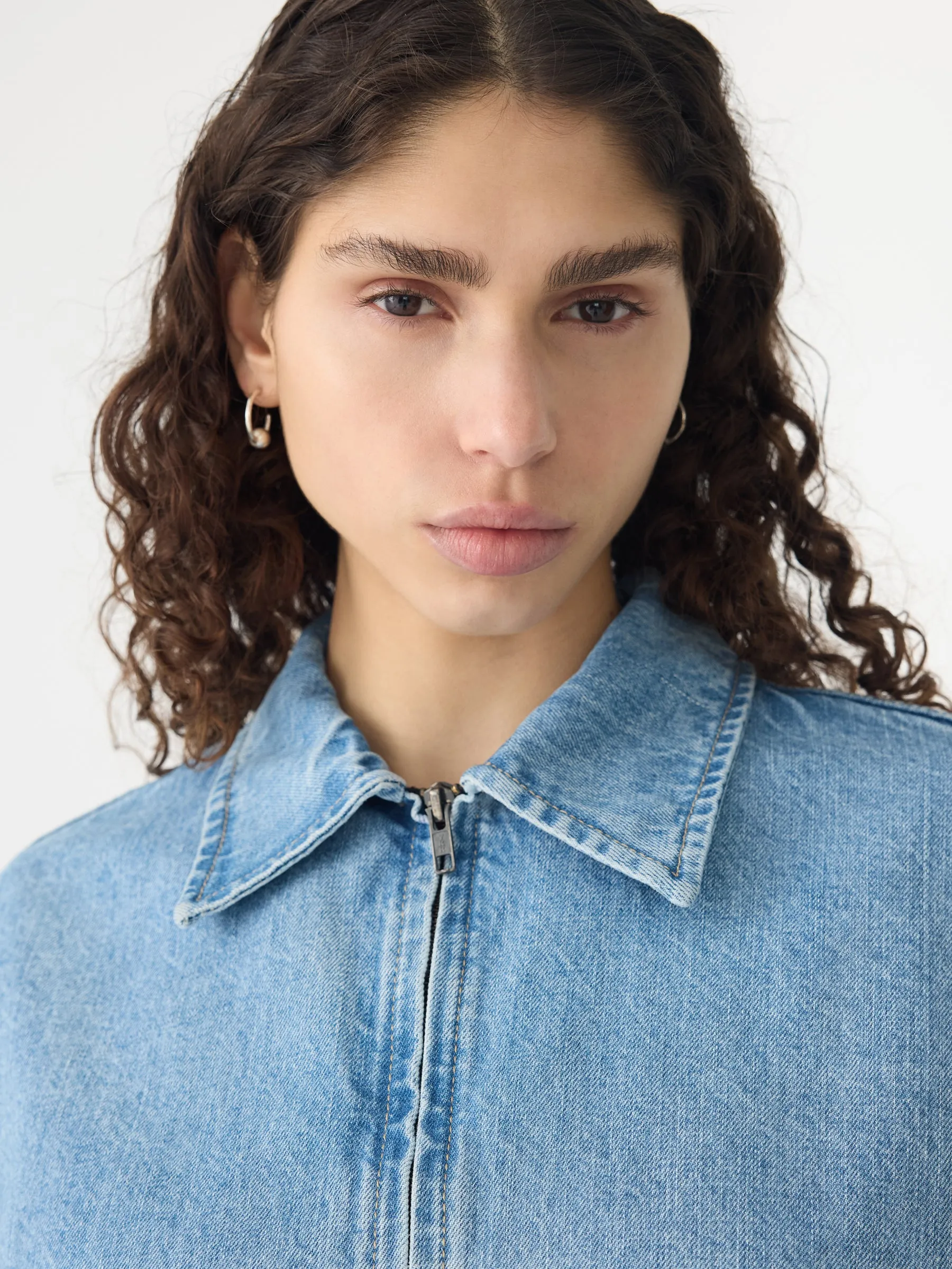 Organic Denim Cropped Jacket sold by Bassike product image thumbnail 3