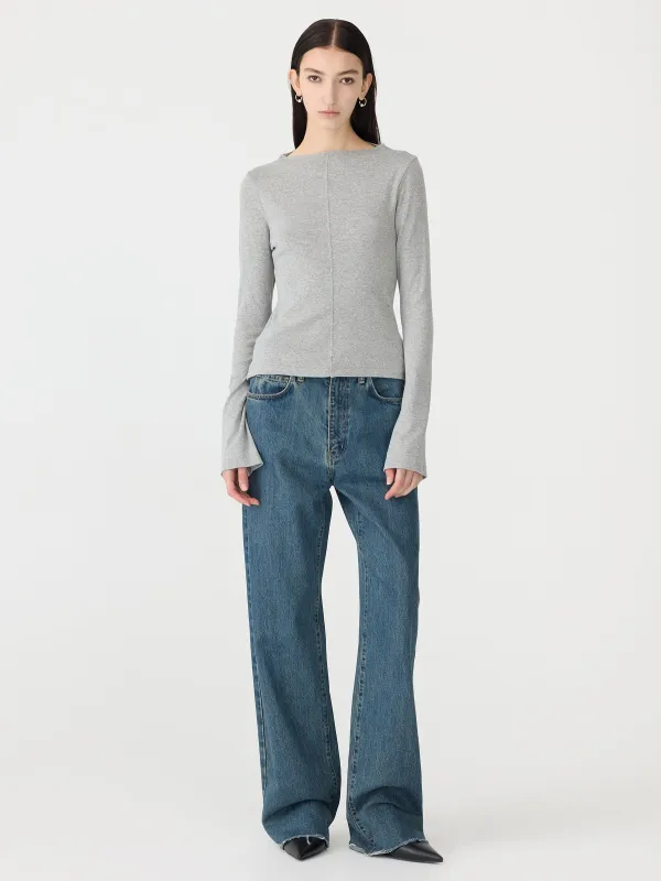 Front Seam Rib Long Sleeve T-Shirt sold by Bassike