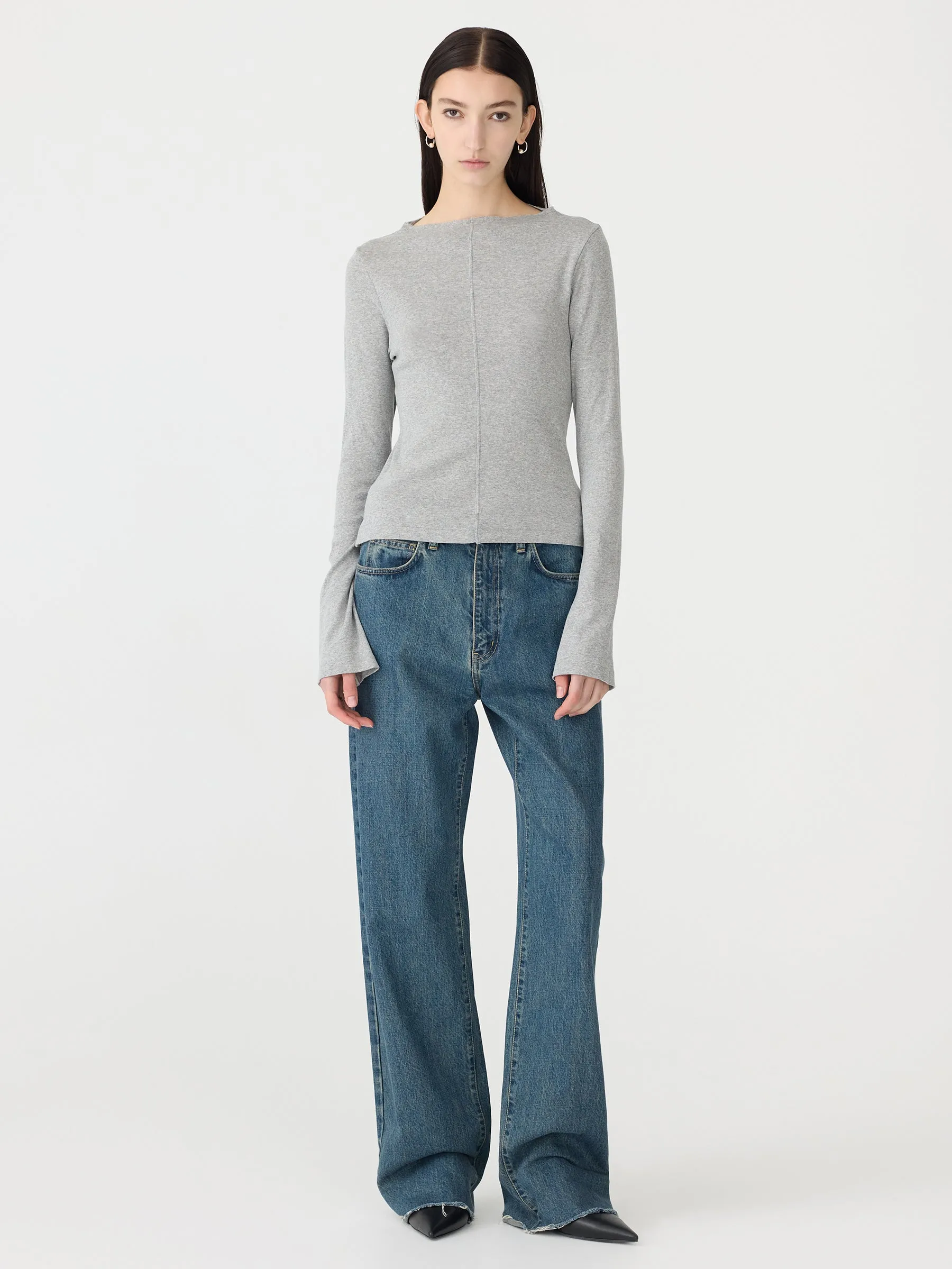 Front Seam Rib Long Sleeve T-Shirt sold by Bassike