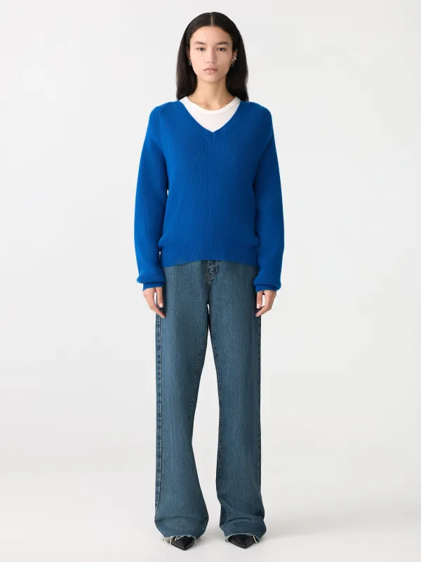 Zip Detail V Neck Knit sold by Bassike