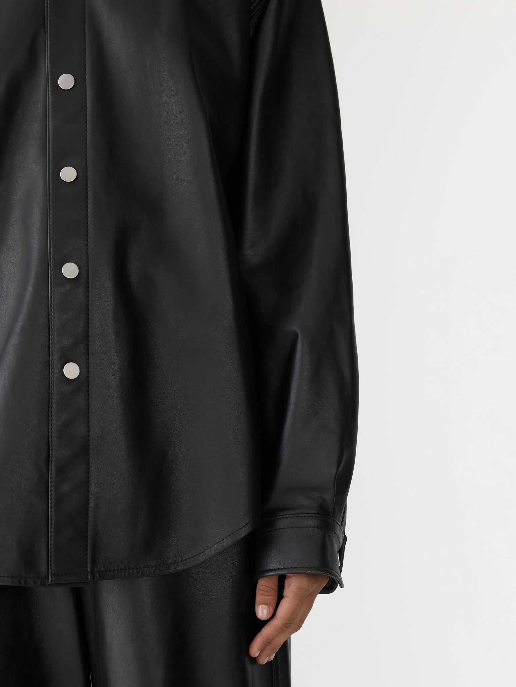 Leather Overshirt sold by Bassike product image thumbnail 4