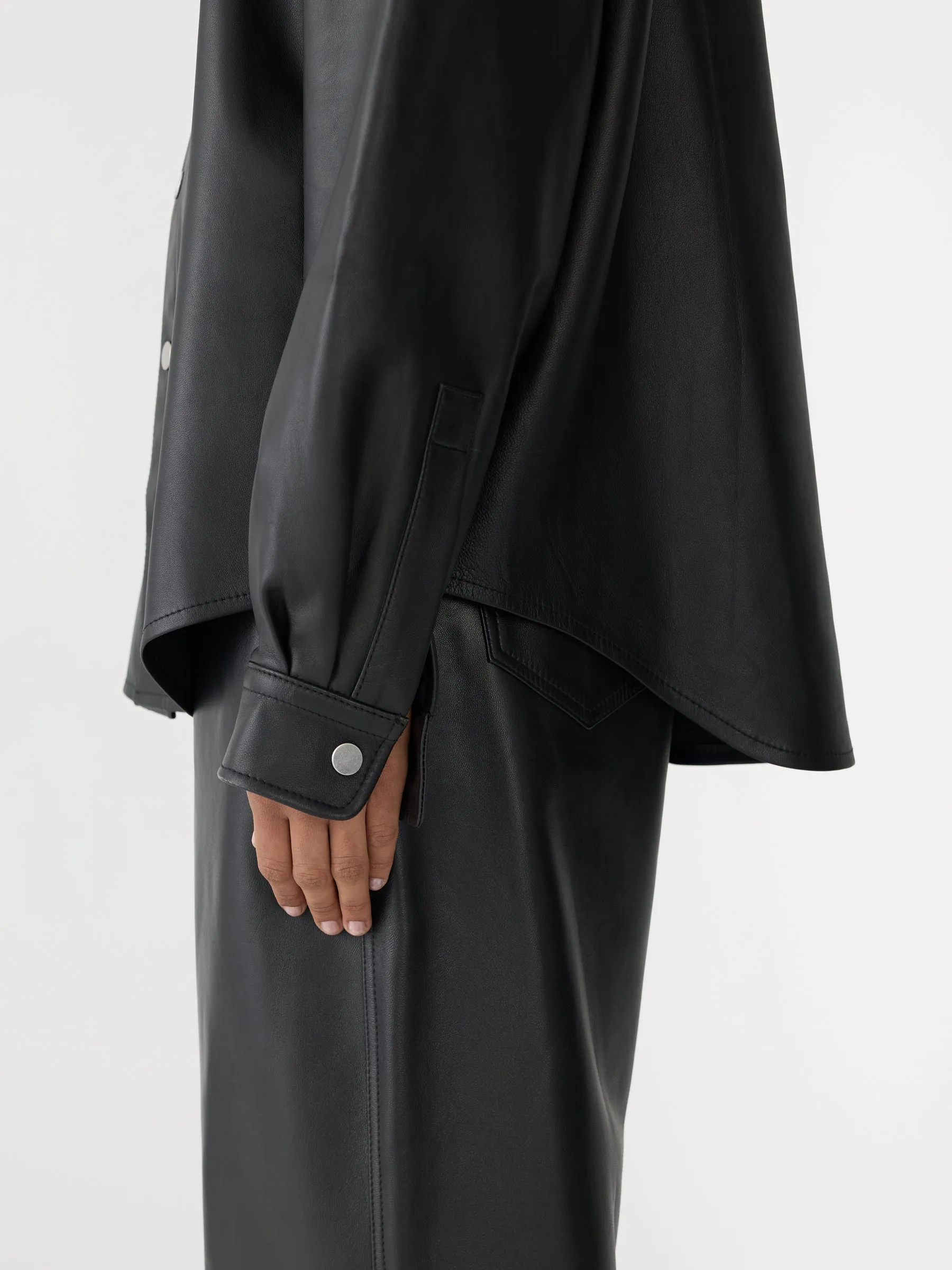 Leather Overshirt sold by Bassike product image thumbnail 5