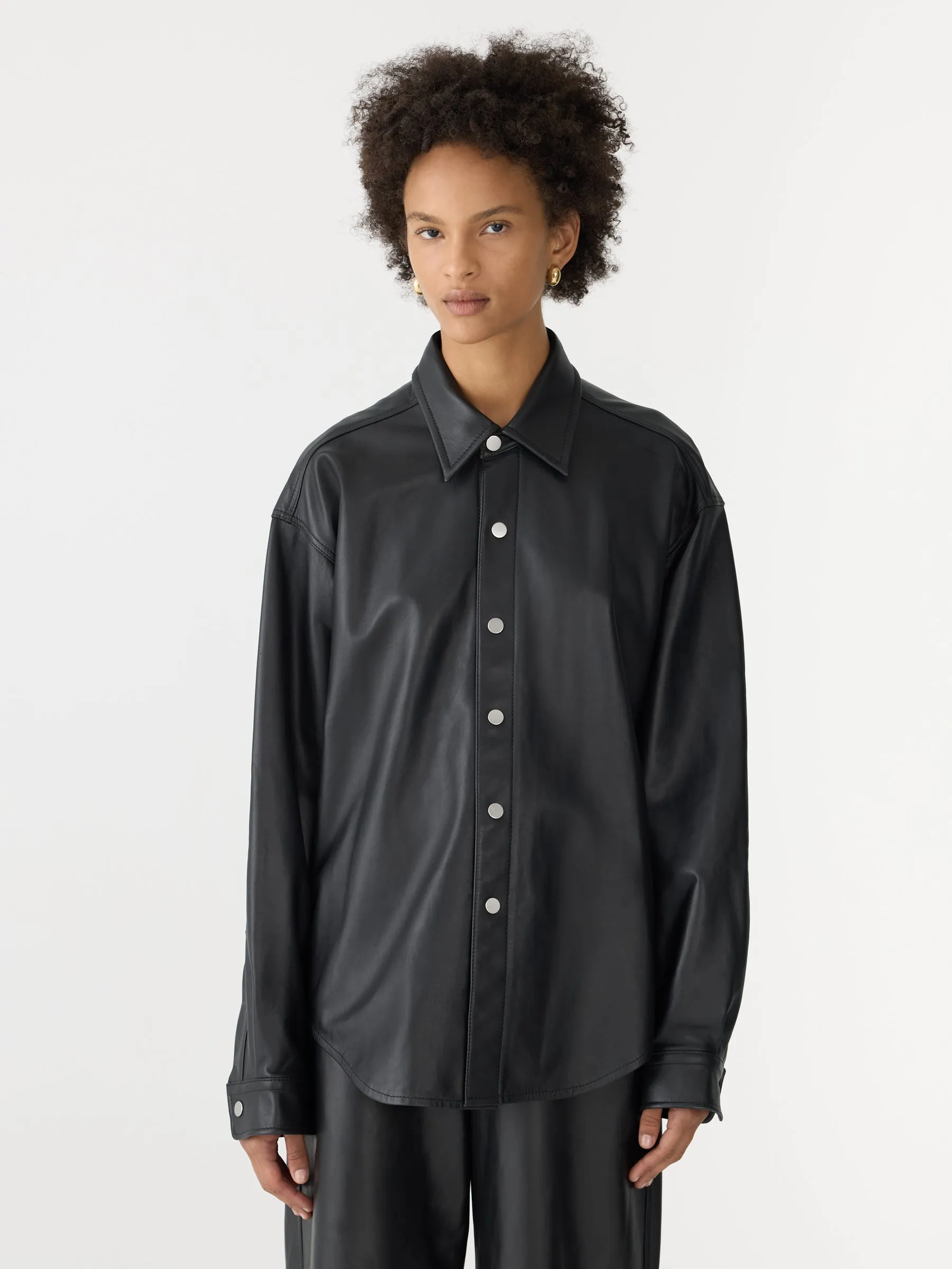 Leather Overshirt sold by Bassike product image thumbnail 2