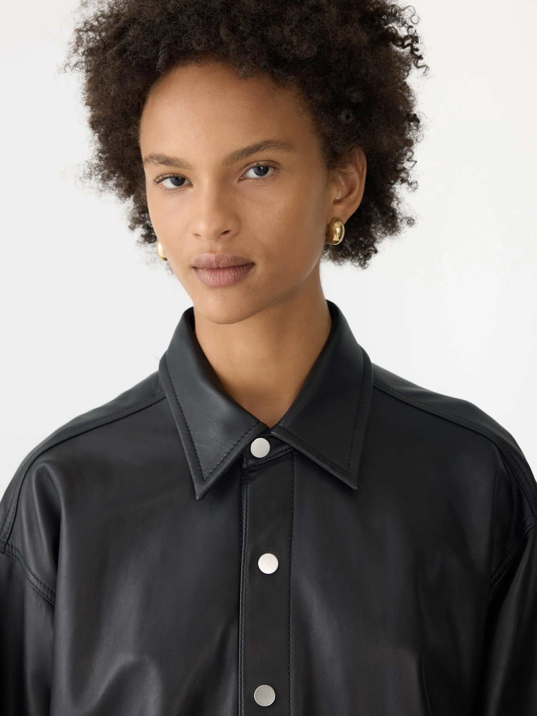 Leather Overshirt sold by Bassike product image thumbnail 3