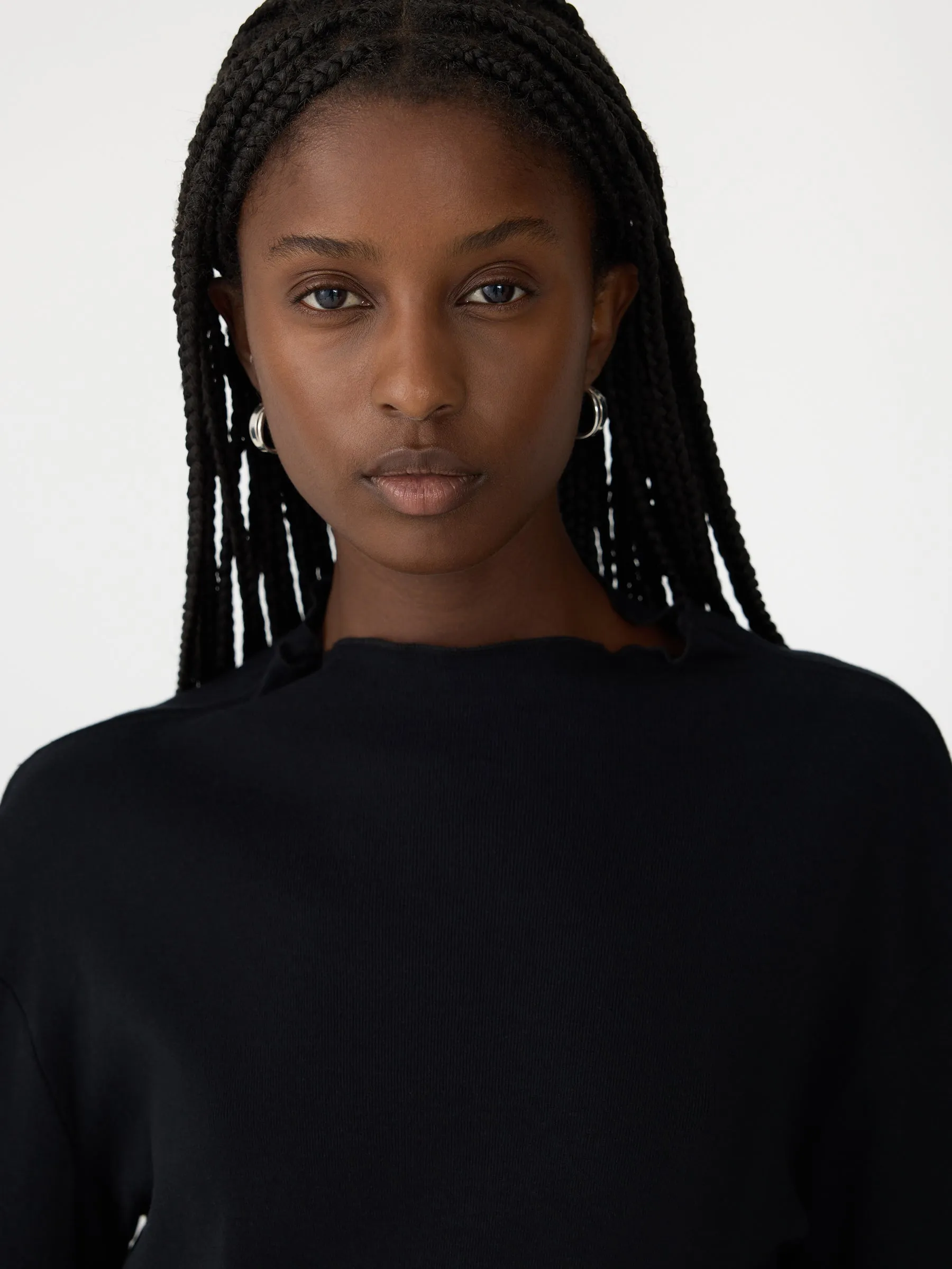 Rib Raised Neck Long Sleeve T-Shirt sold by Bassike product image thumbnail 3