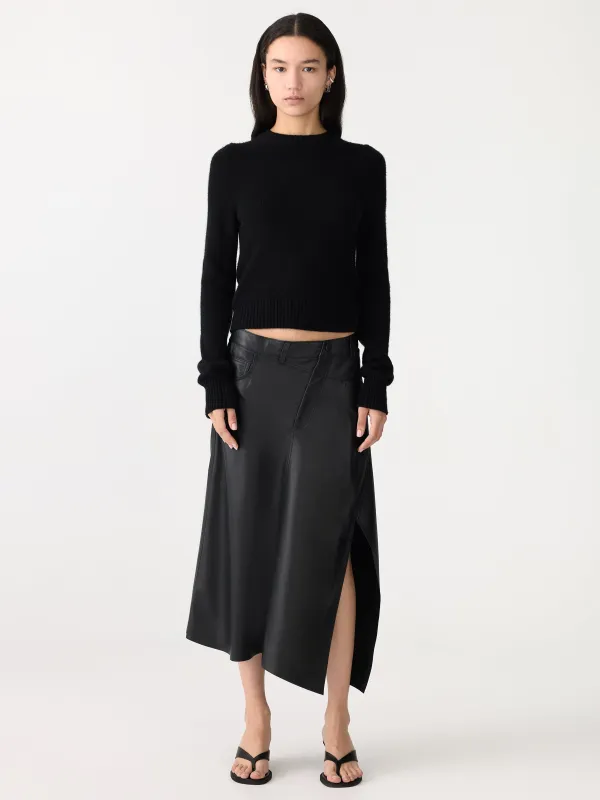 Asymmetric Leather Skirt sold by Bassike