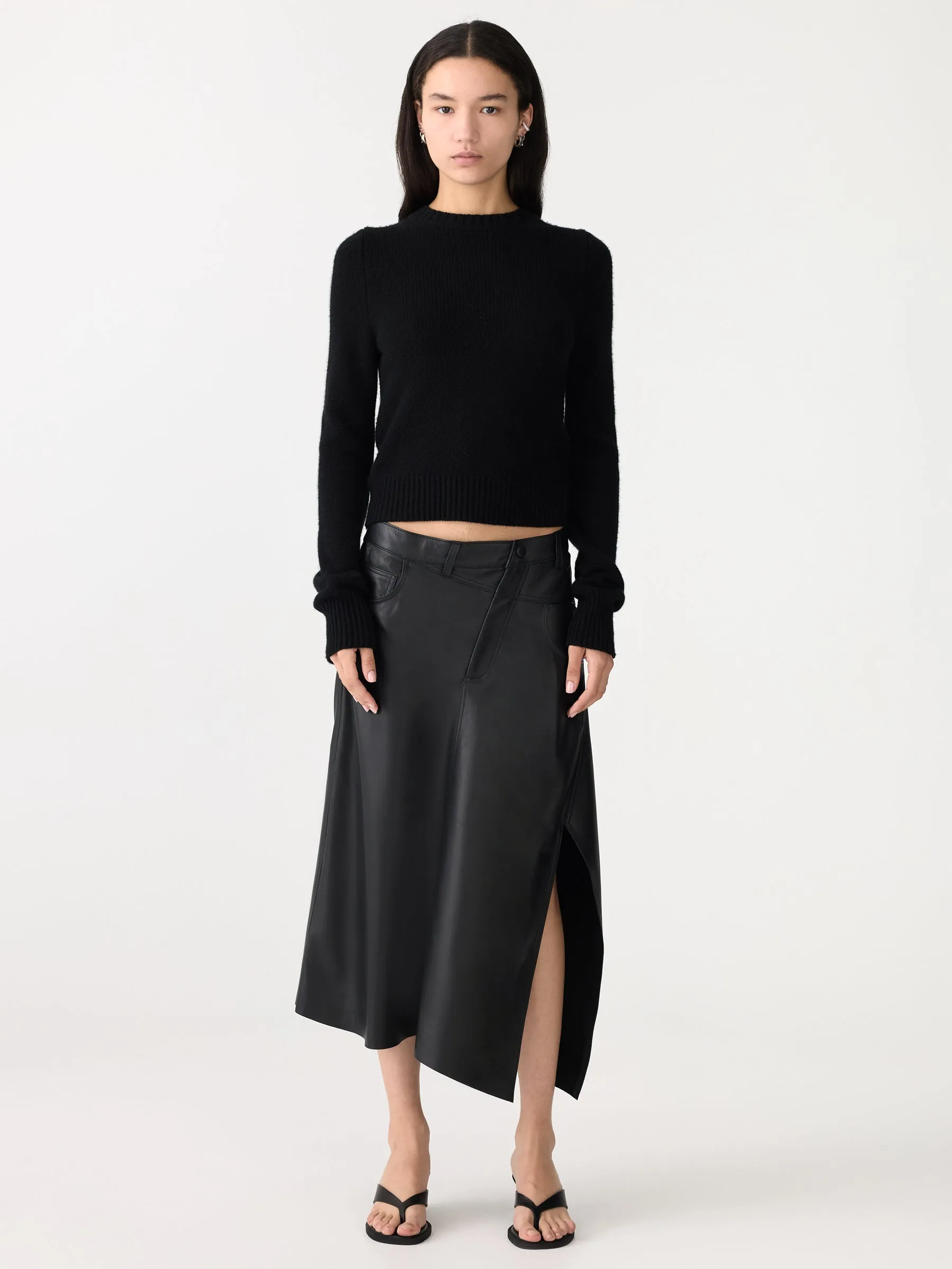 Asymmetric Leather Skirt sold by Bassike