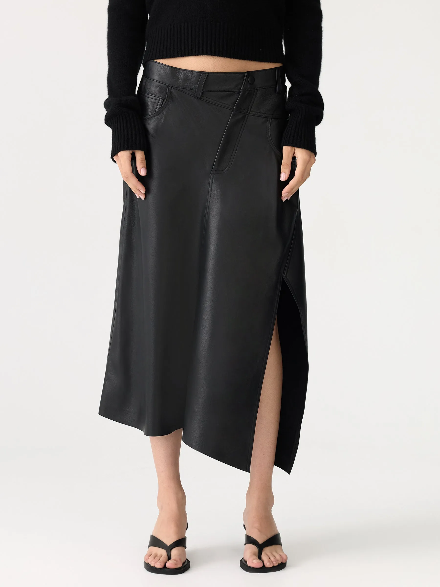 Asymmetric Leather Skirt sold by Bassike product image thumbnail 2