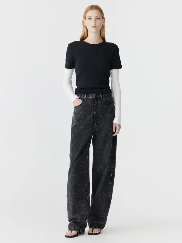 Motley Long Rise Slouch Jean made by Bassike