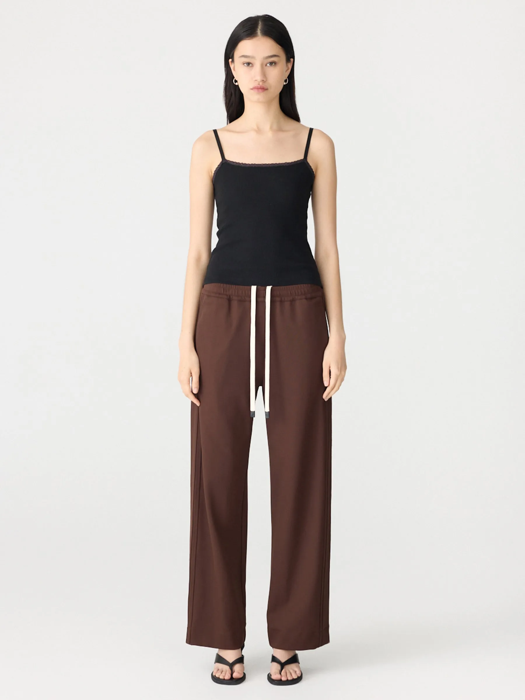 Twill Pinstitch Detail Pant sold by Bassike