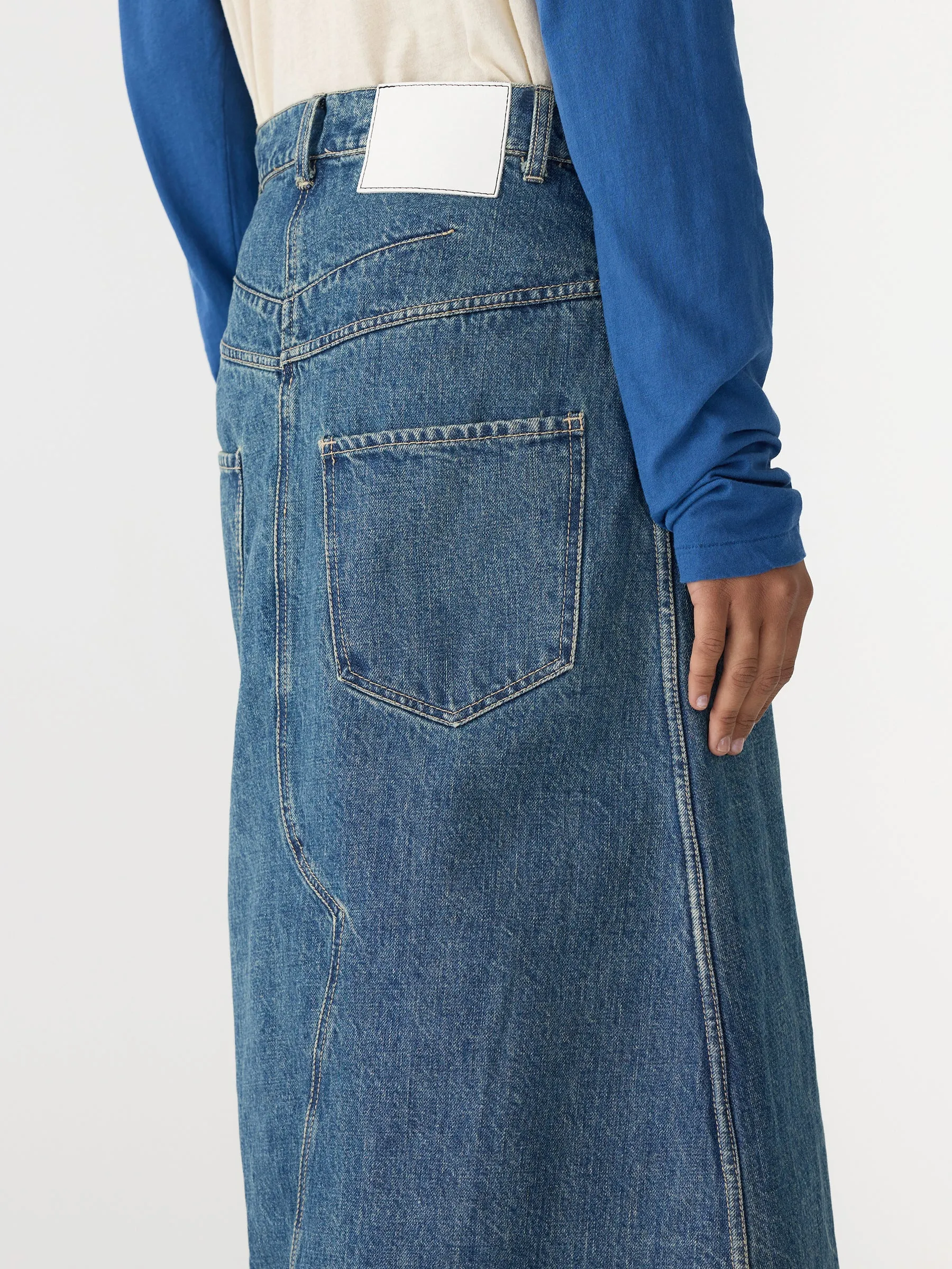 Asymmetric Split Denim Skirt sold by Bassike product image thumbnail 5