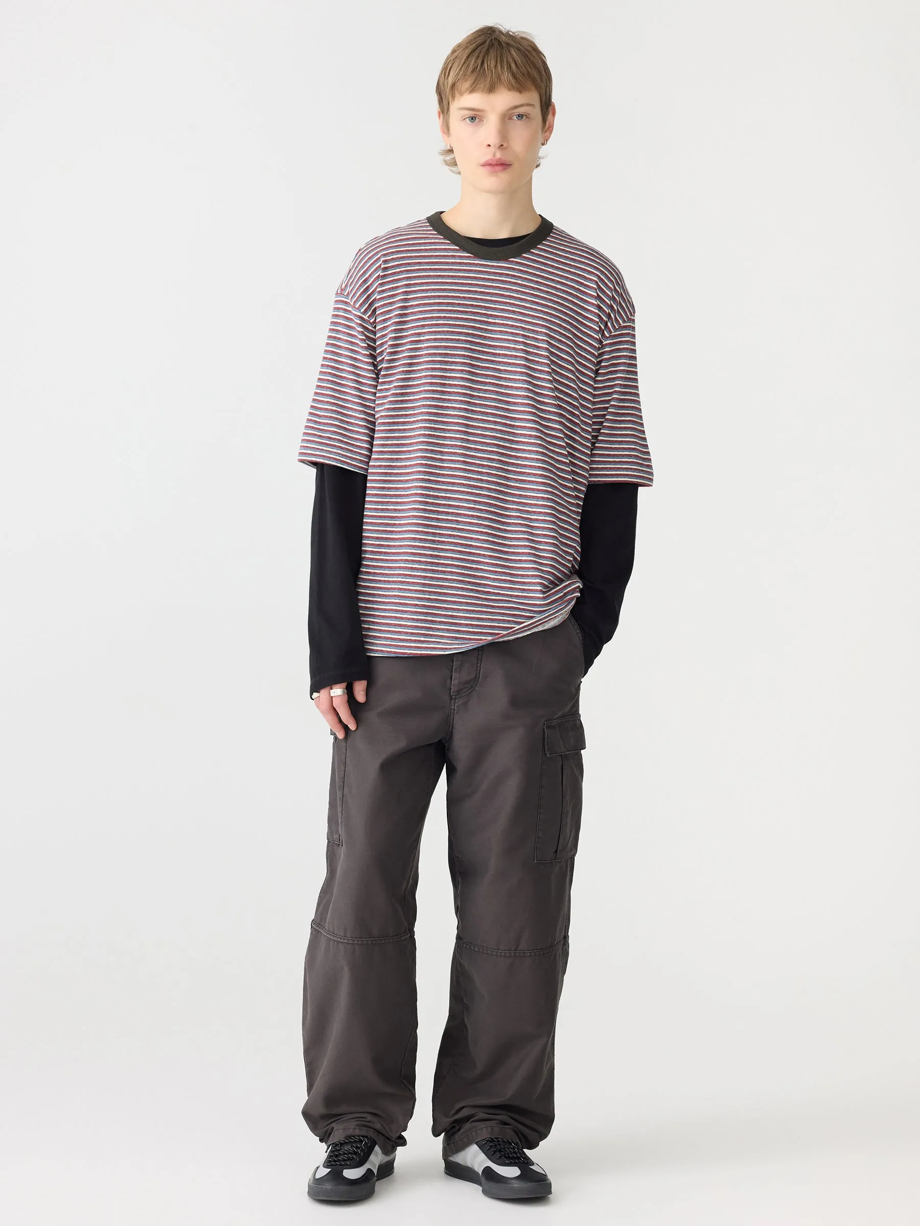 Stripe Oversized Short Sleeve Boxy T-Shirt sold by Bassike