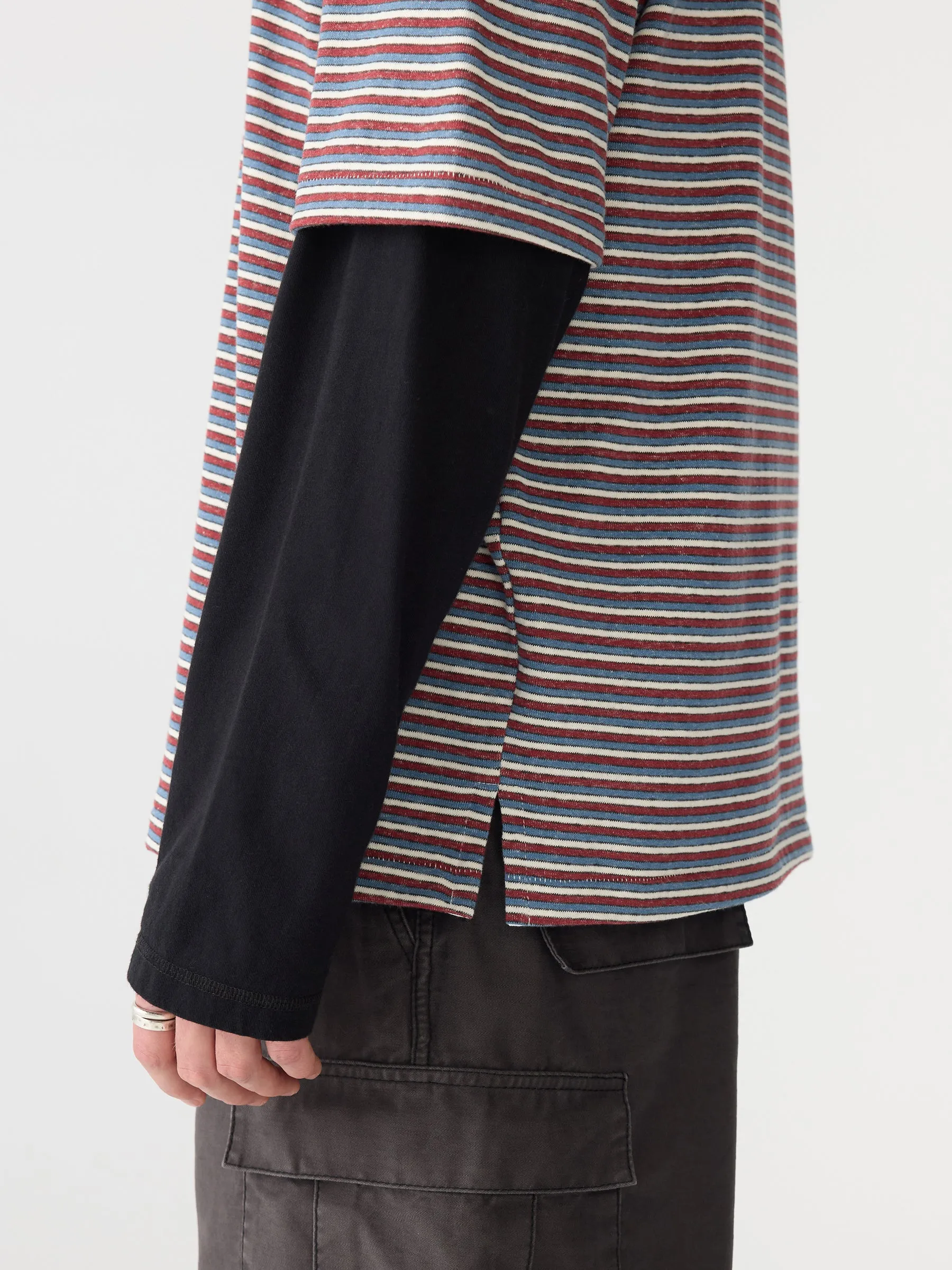 Stripe Oversized Short Sleeve Boxy T-Shirt sold by Bassike product image thumbnail 4