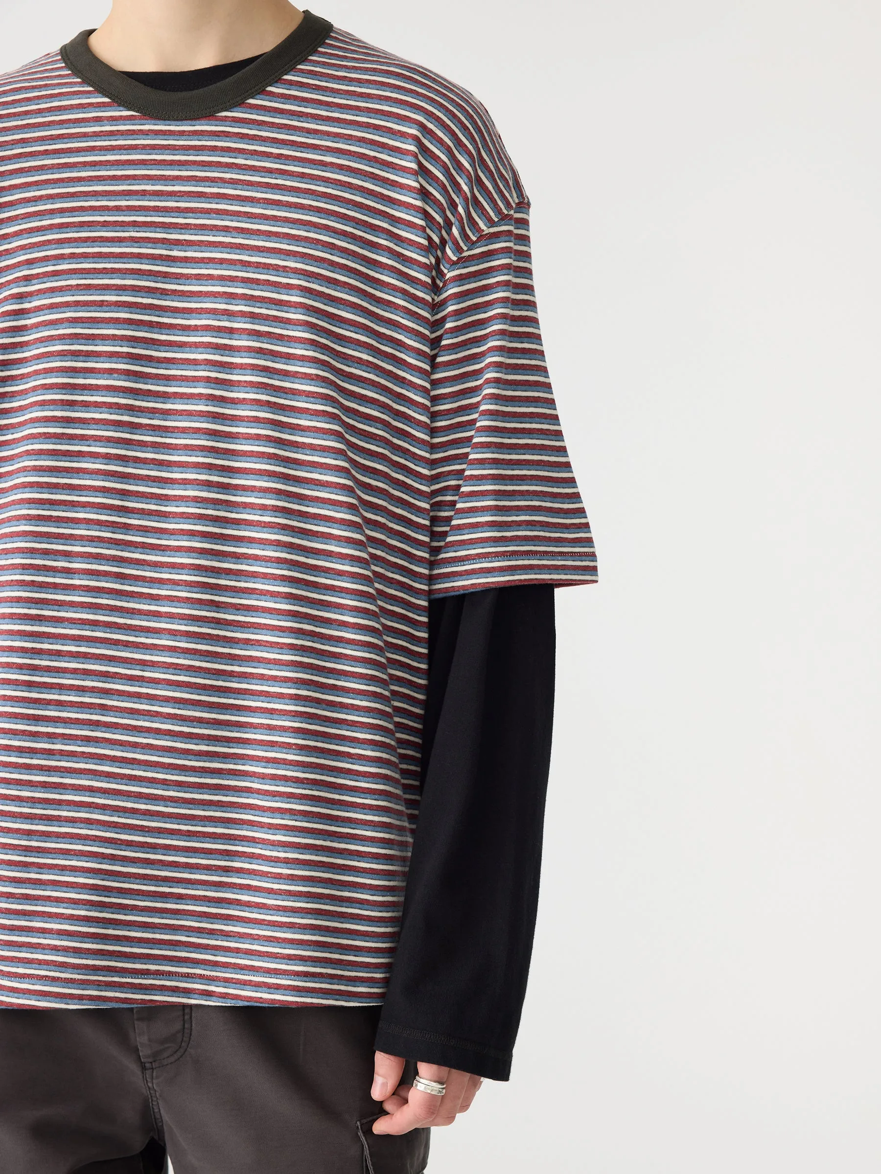 Stripe Oversized Short Sleeve Boxy T-Shirt sold by Bassike product image thumbnail 3