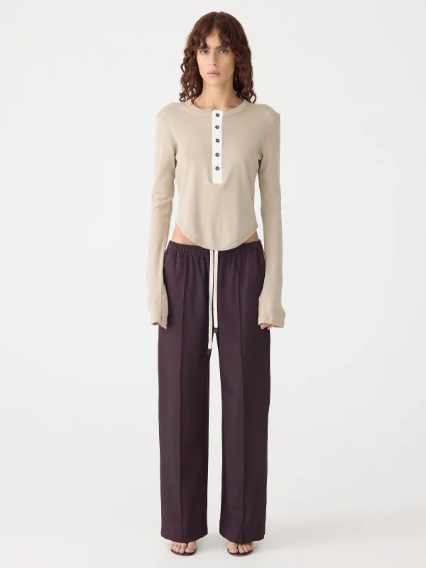 Scoop Hem Placket T-Shirt sold by Bassike