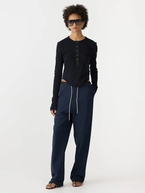 Scoop Hem Placket T-Shirt sold by Bassike