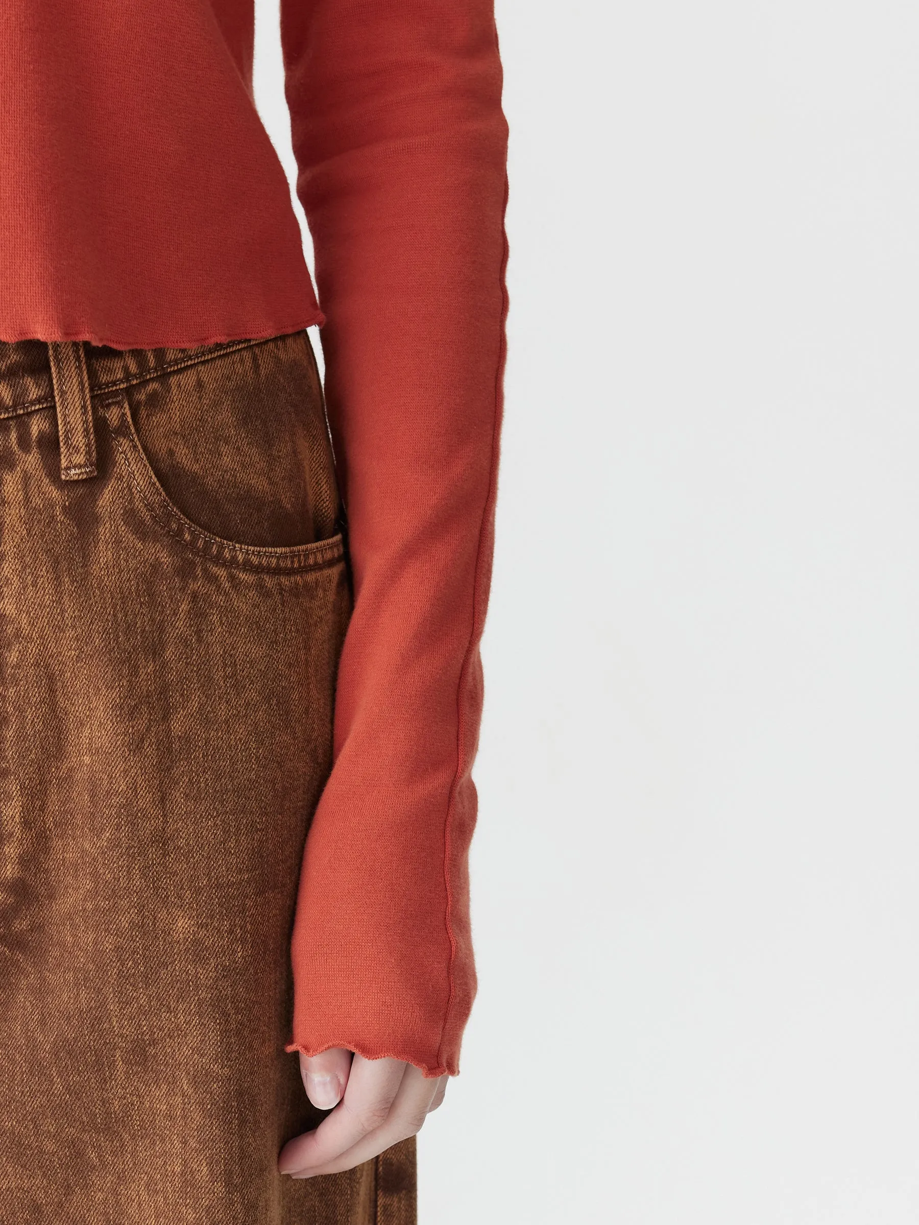 Slim Rib Raglan Long Sleeve T-Shirt sold by Bassike product image thumbnail 4