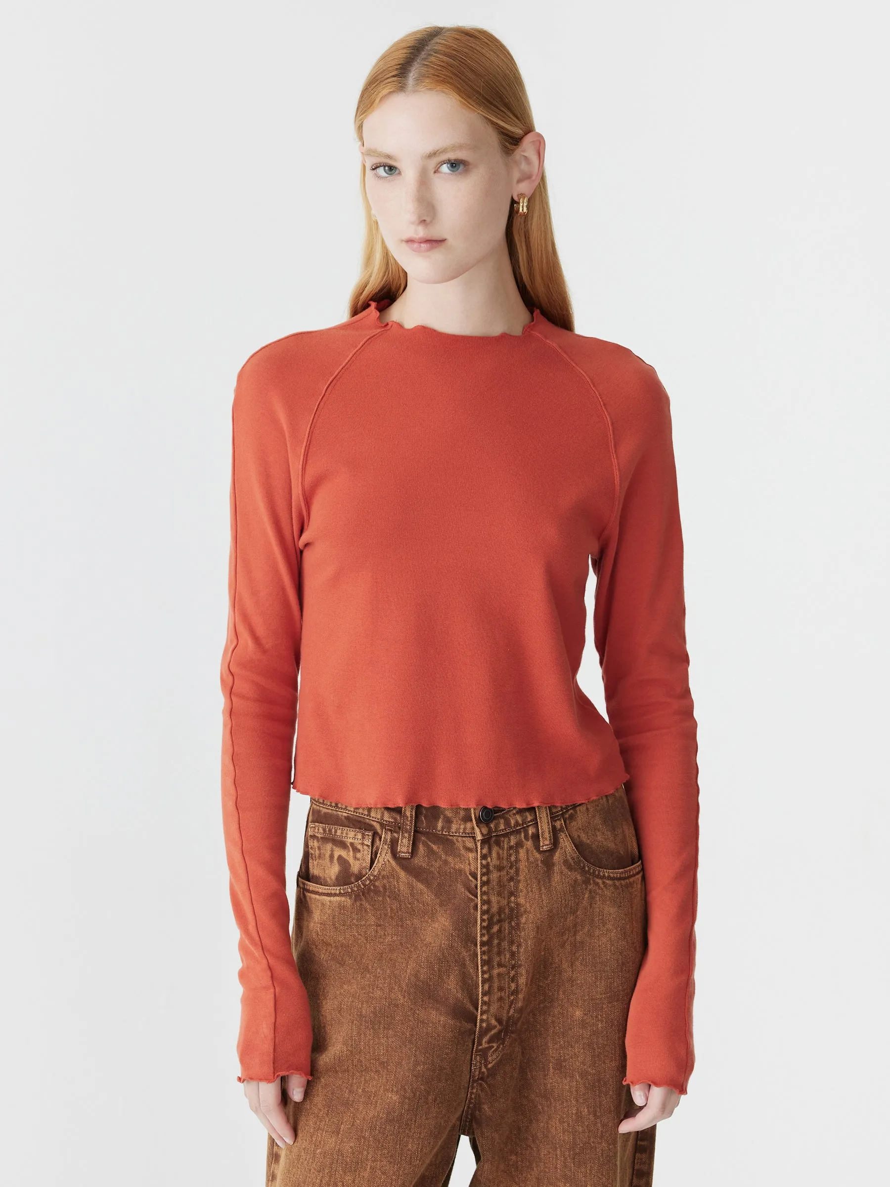 Slim Rib Raglan Long Sleeve T-Shirt sold by Bassike product image thumbnail 2