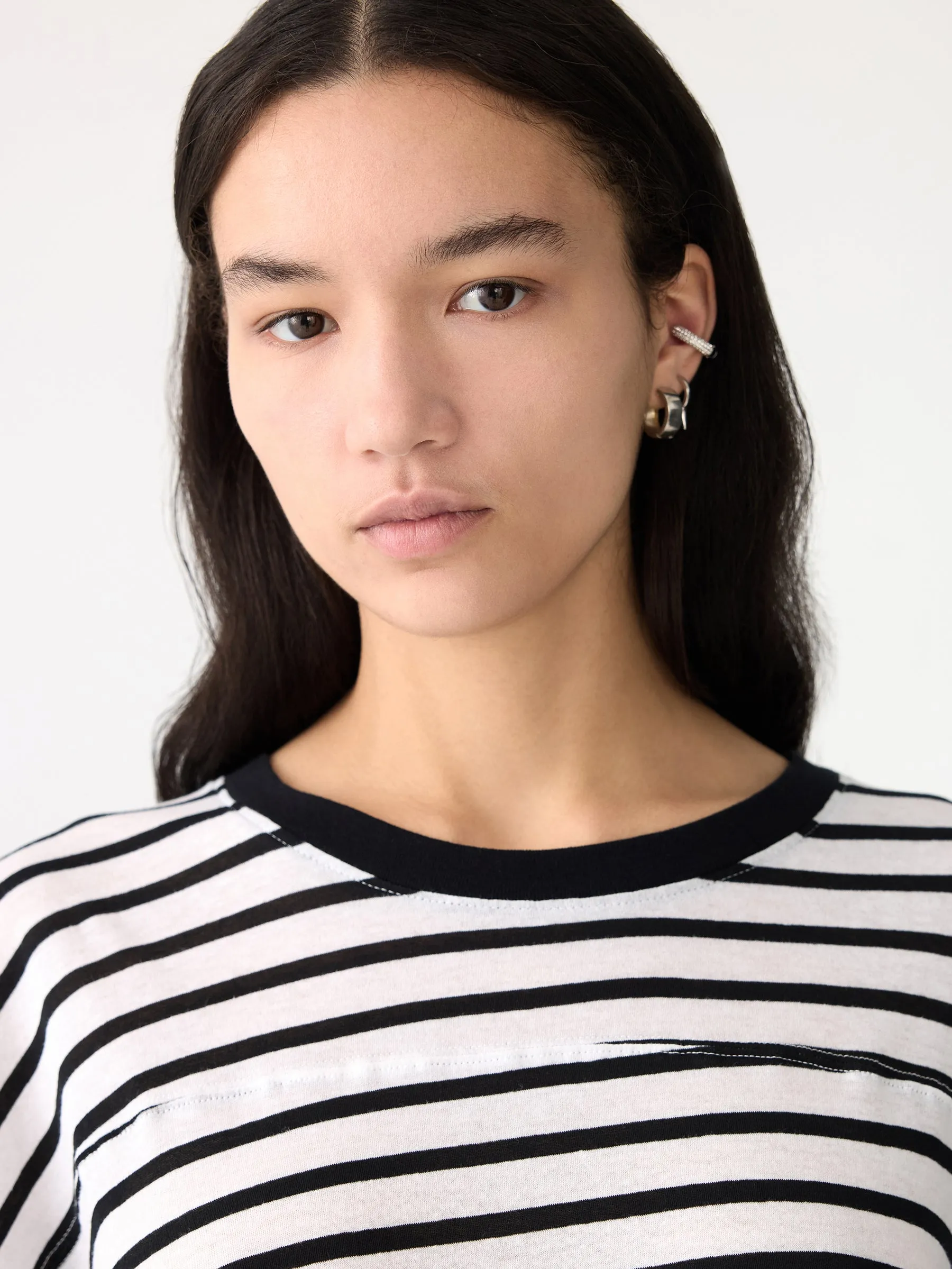 Stripe Boxy T-Shirt sold by Bassike product image thumbnail 3