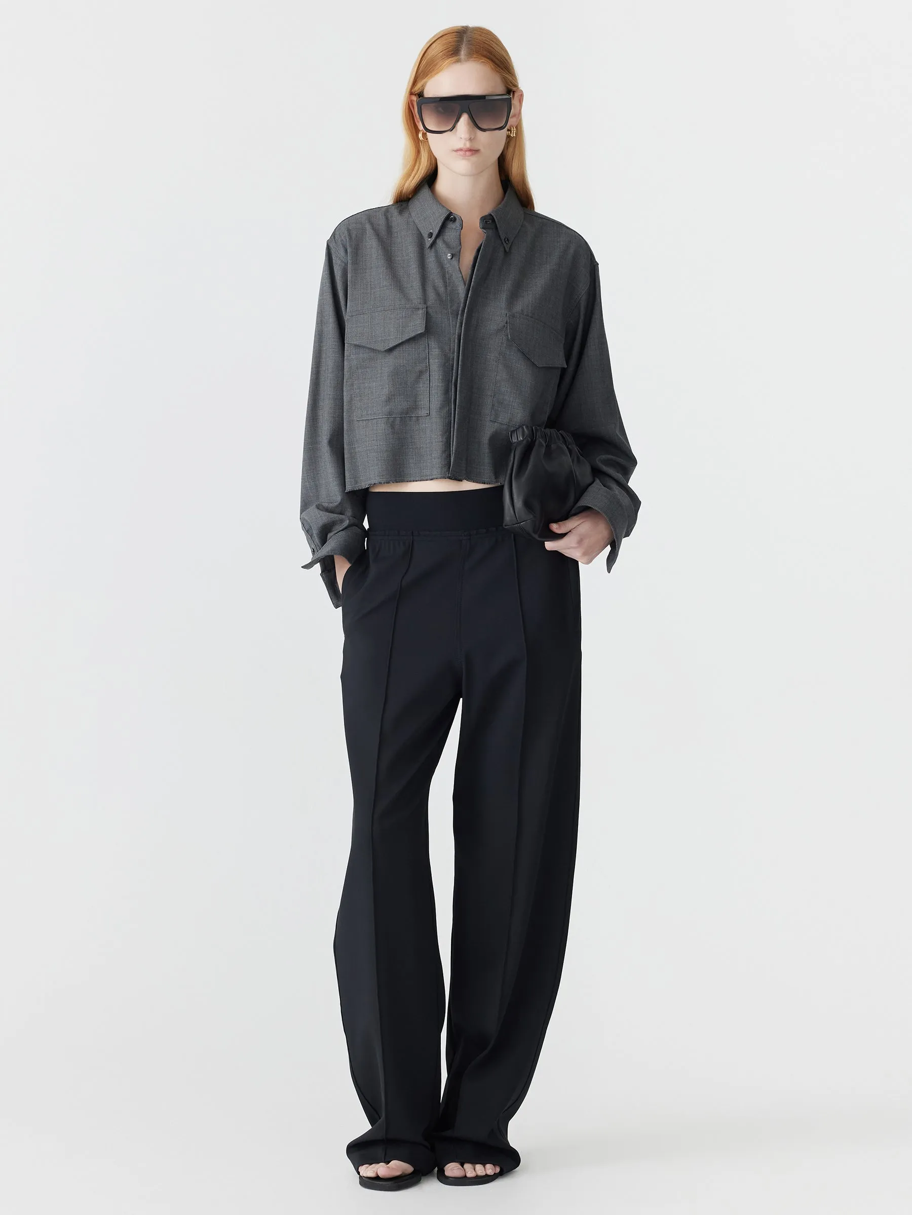 Elastic Detail Twill Pant sold by Bassike