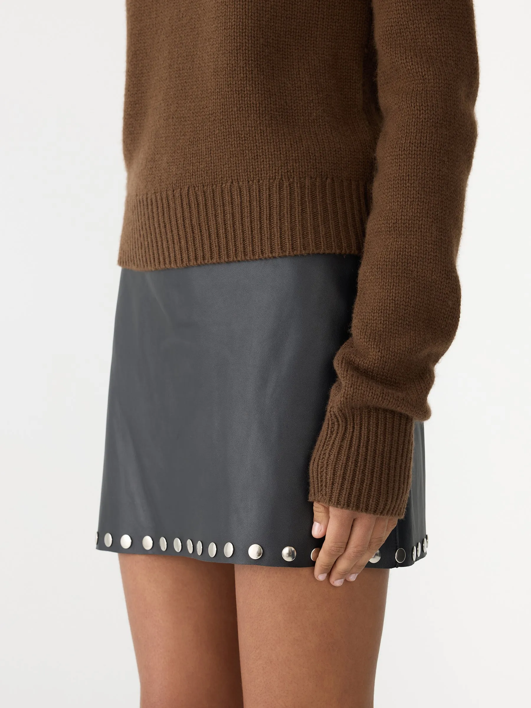 Studded Leather Mini Skirt sold by Bassike product image thumbnail 4