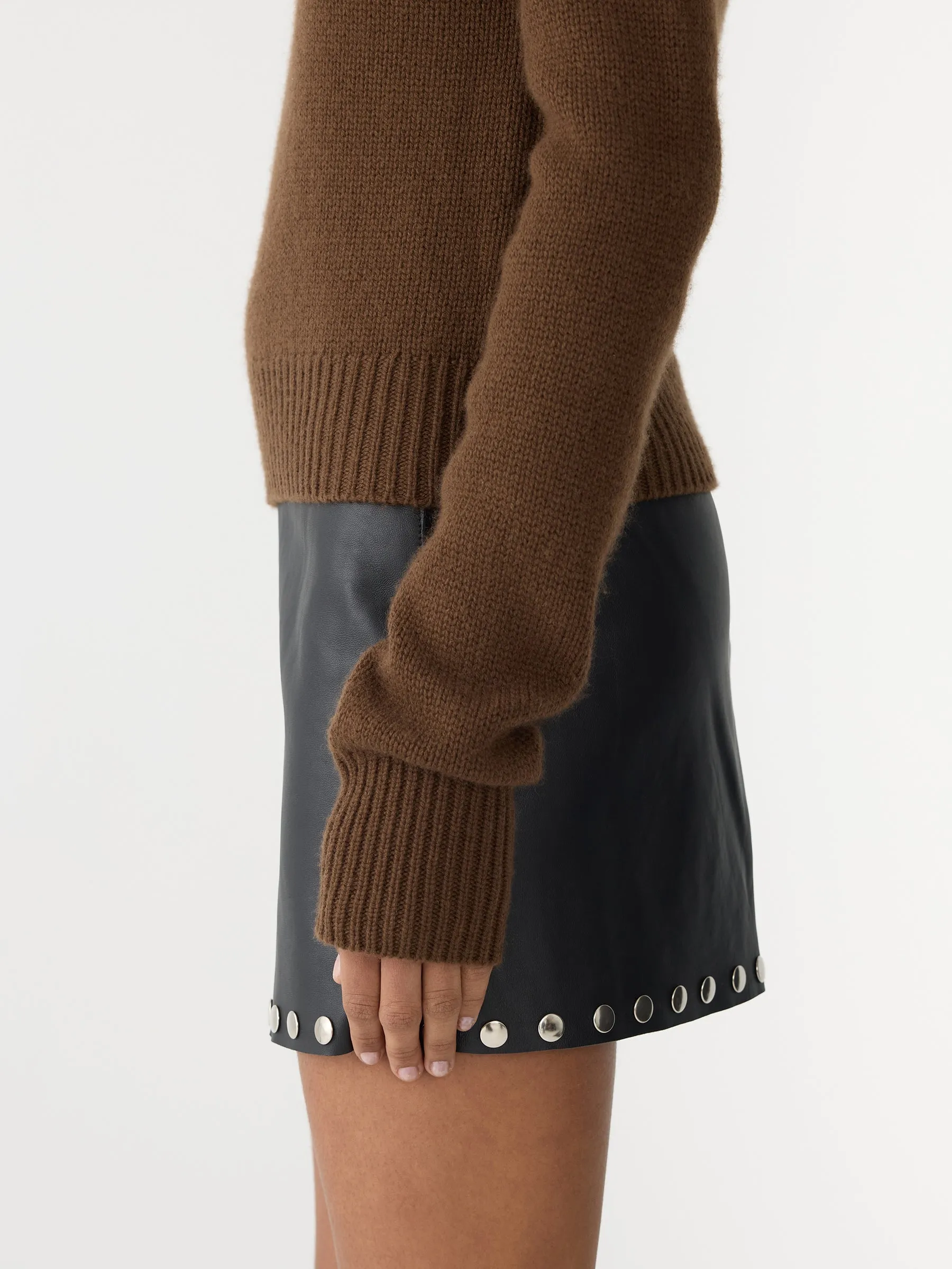 Studded Leather Mini Skirt sold by Bassike product image thumbnail 3