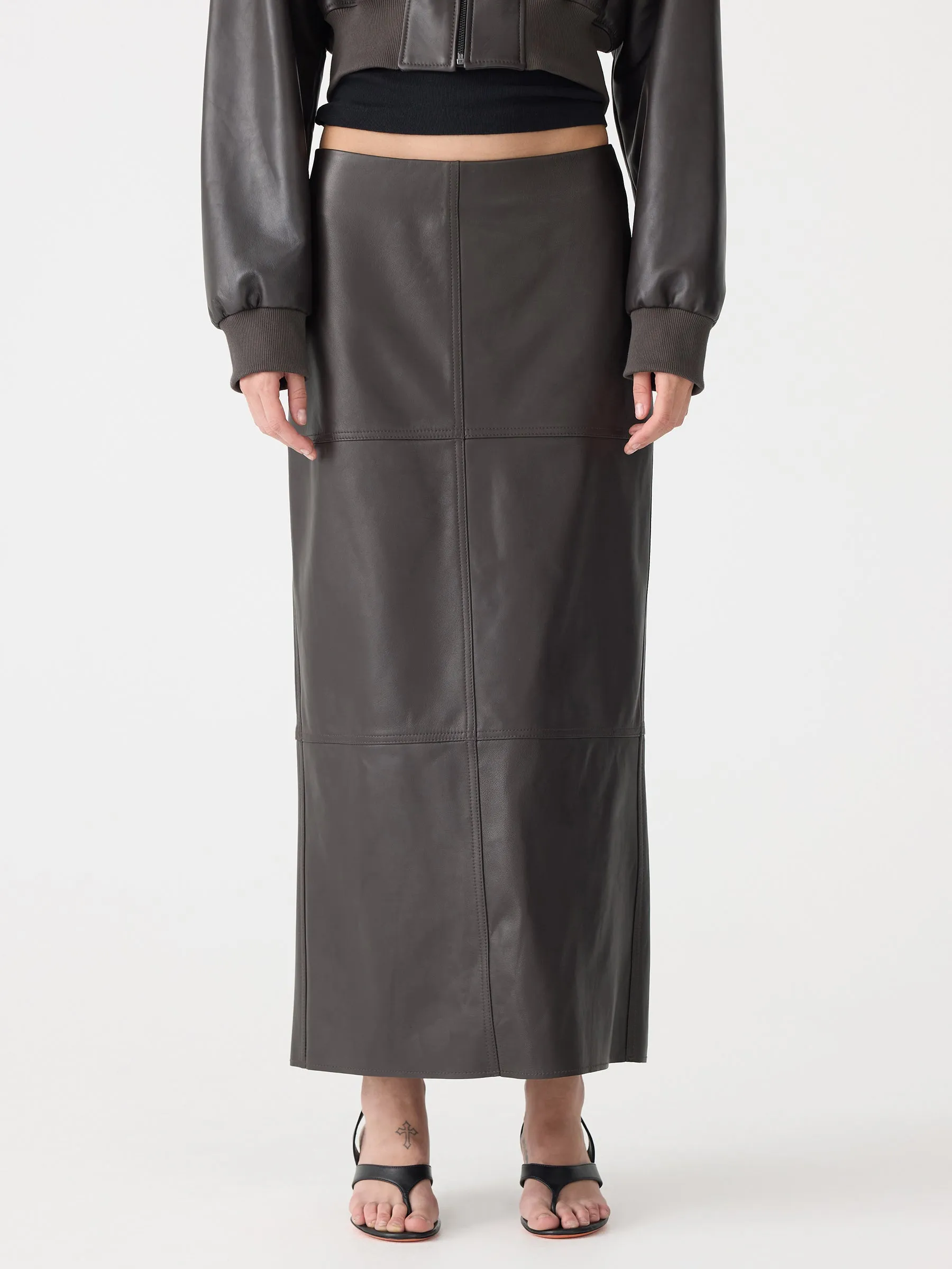 Paneled Leather Skirt sold by Bassike product image thumbnail 2