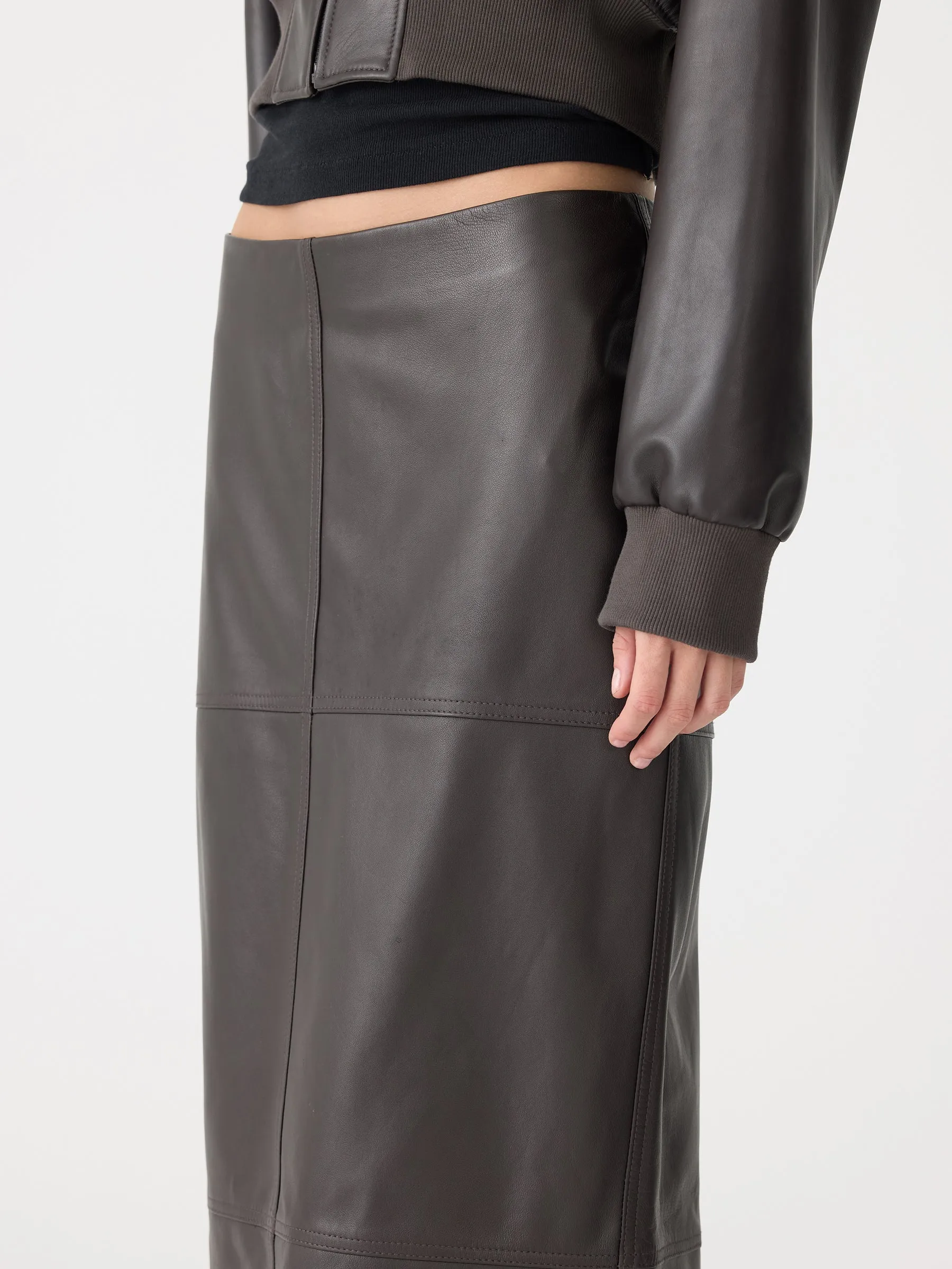 Paneled Leather Skirt sold by Bassike product image thumbnail 3