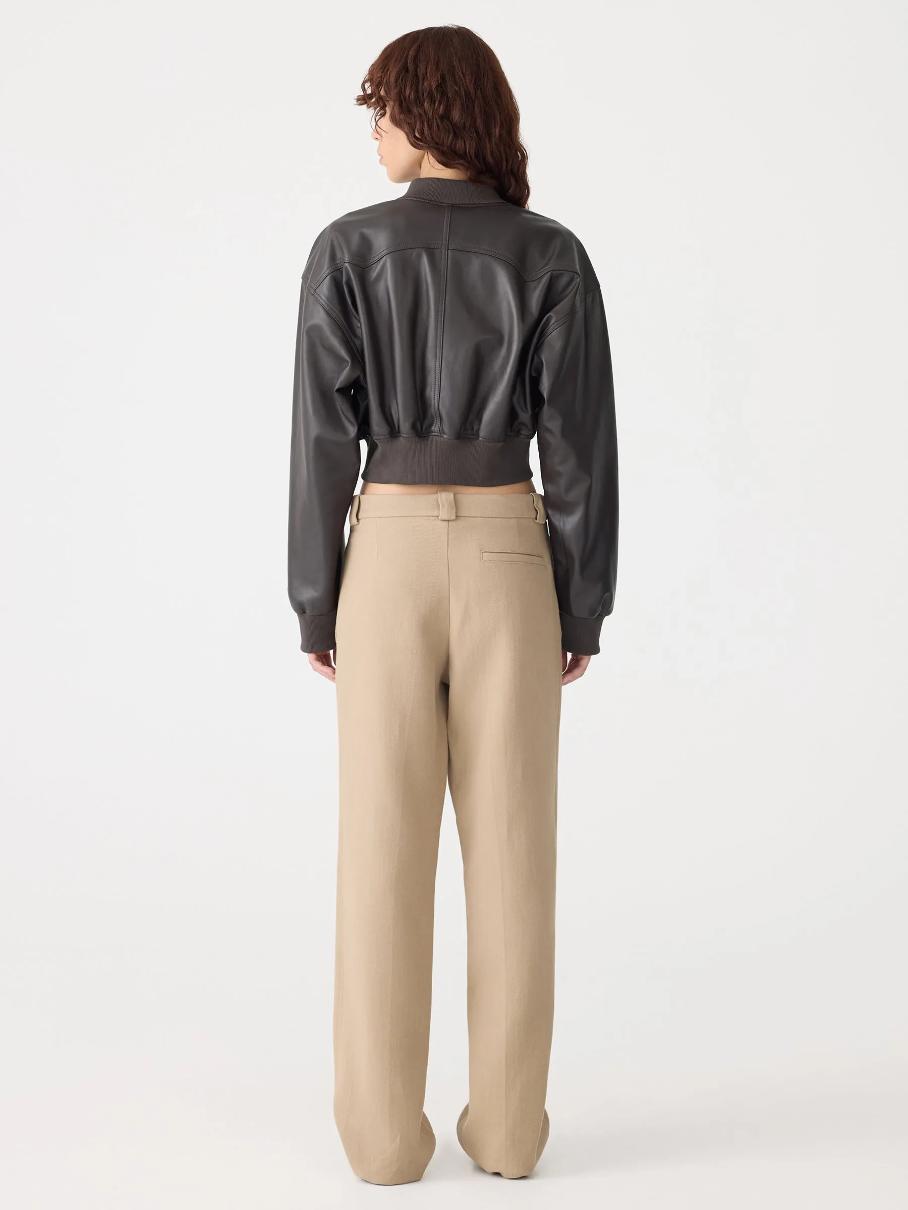 Leather Aviator Bomber Jacket sold by Bassike product image thumbnail 5