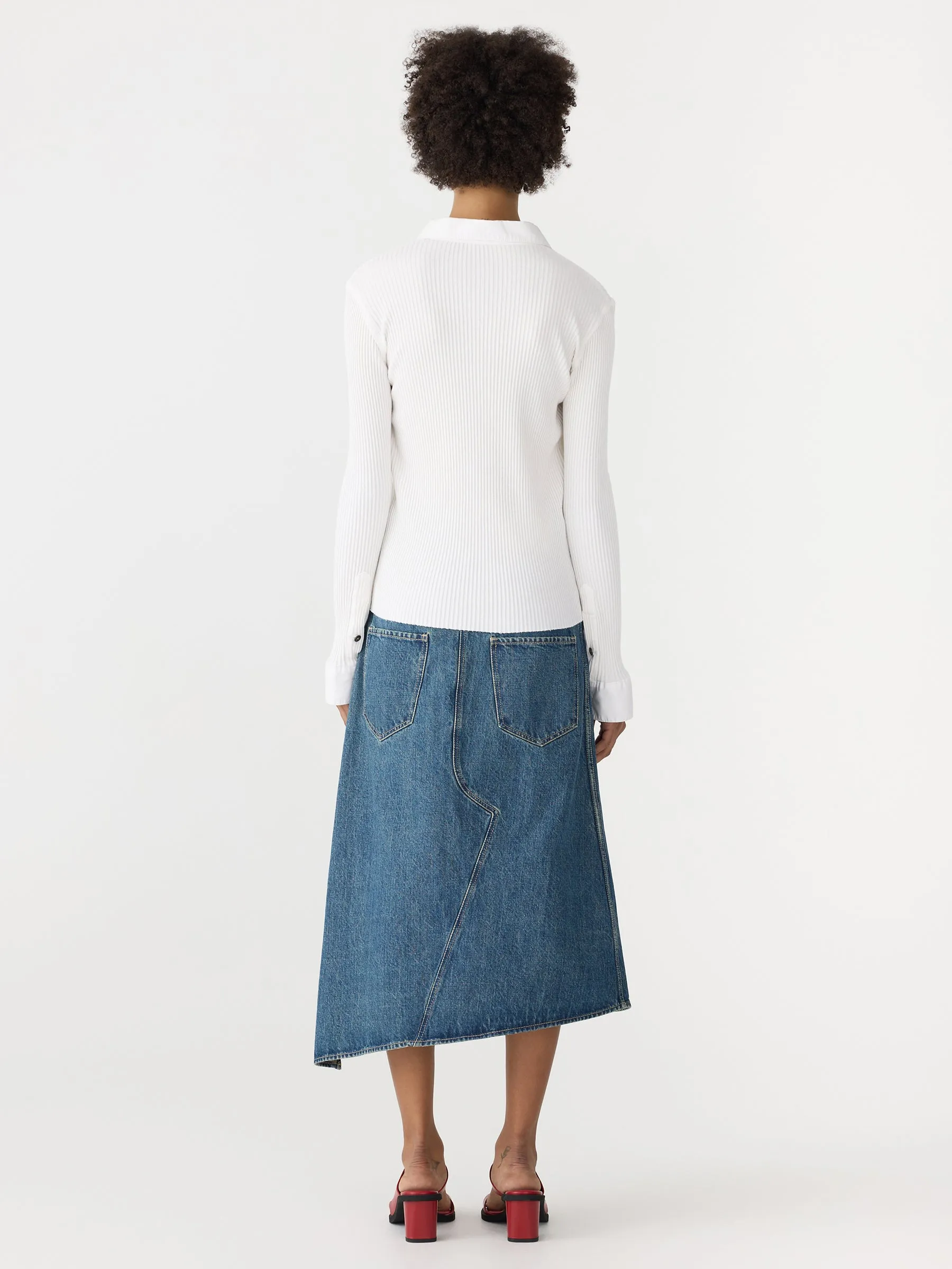 Rib Contrast Collar Long Sleeve Top sold by Bassike product image thumbnail 5