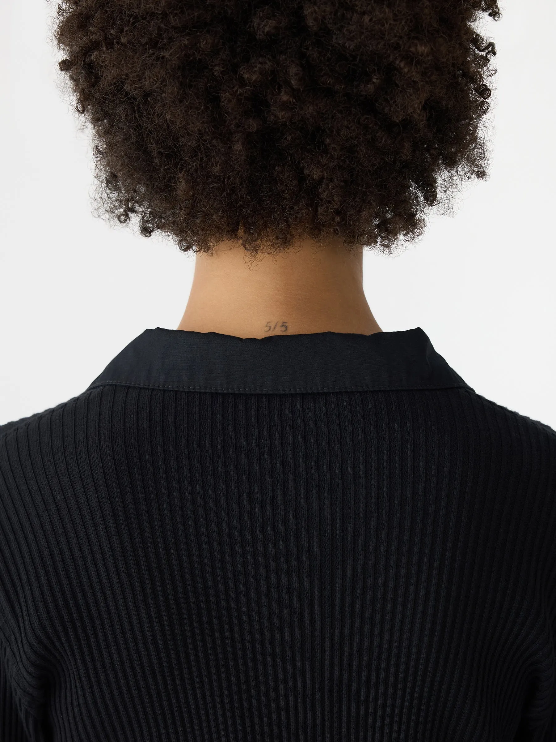 Rib Contrast Collar Long Sleeve Top sold by Bassike product image thumbnail 3