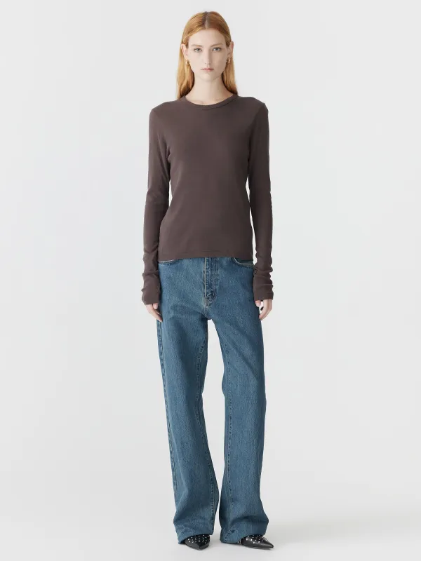 Slim Superfine Rib Long Sleeve T-Shirt sold by Bassike