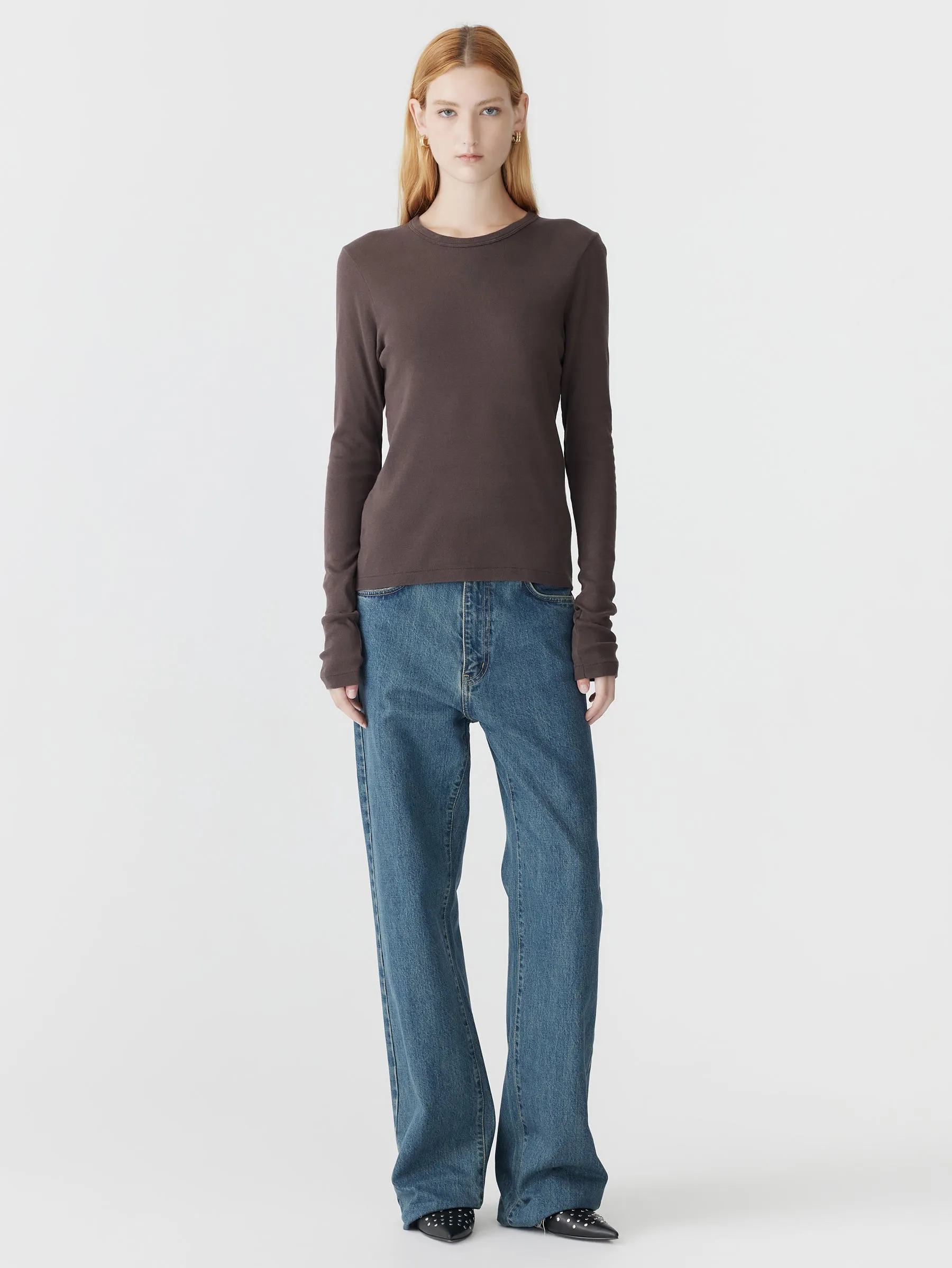 Slim Superfine Rib Long Sleeve T-Shirt sold by Bassike