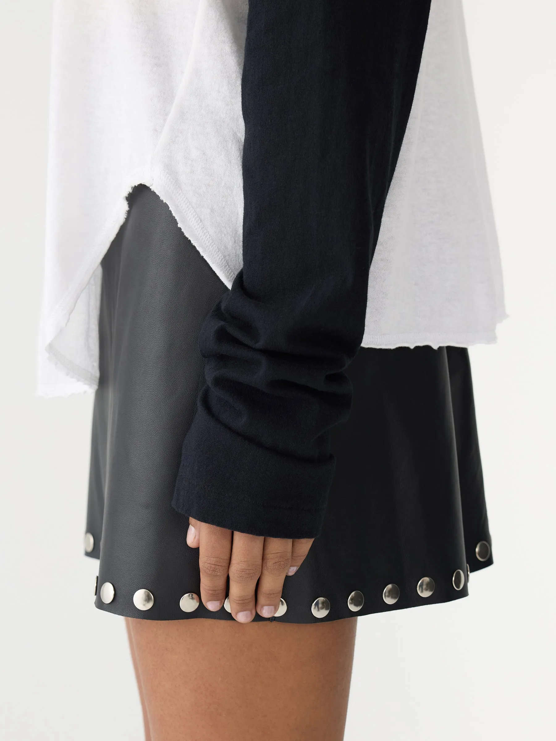 Contrast Scoop Hem Long Sleeve T-Shirt sold by Bassike product image thumbnail 4