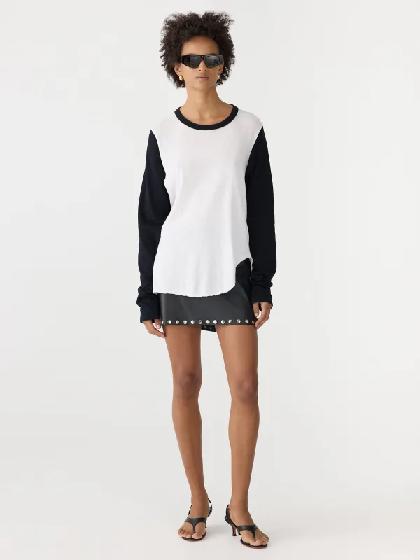 Contrast Scoop Hem Long Sleeve T-Shirt sold by Bassike
