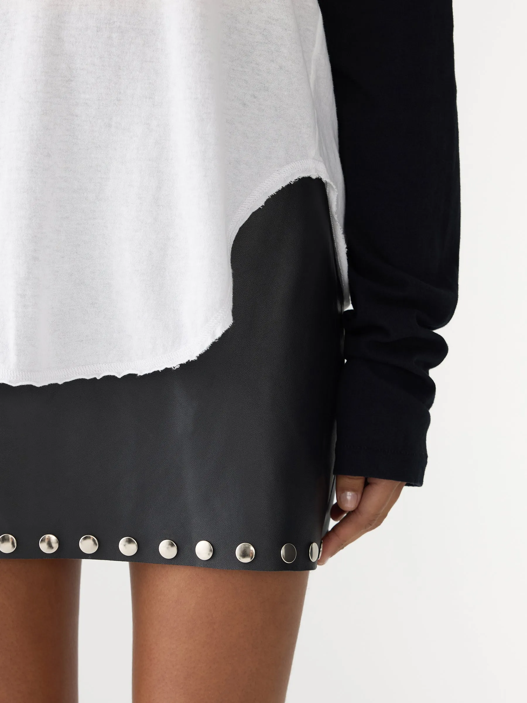 Contrast Scoop Hem Long Sleeve T-Shirt sold by Bassike product image thumbnail 3