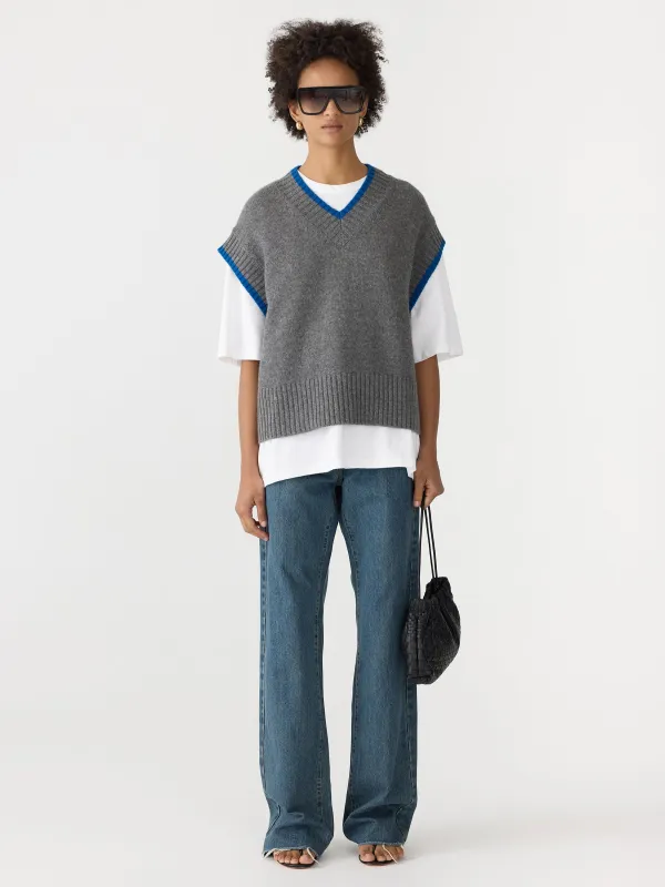 Contrast Stripe Knitted Vest sold by Bassike