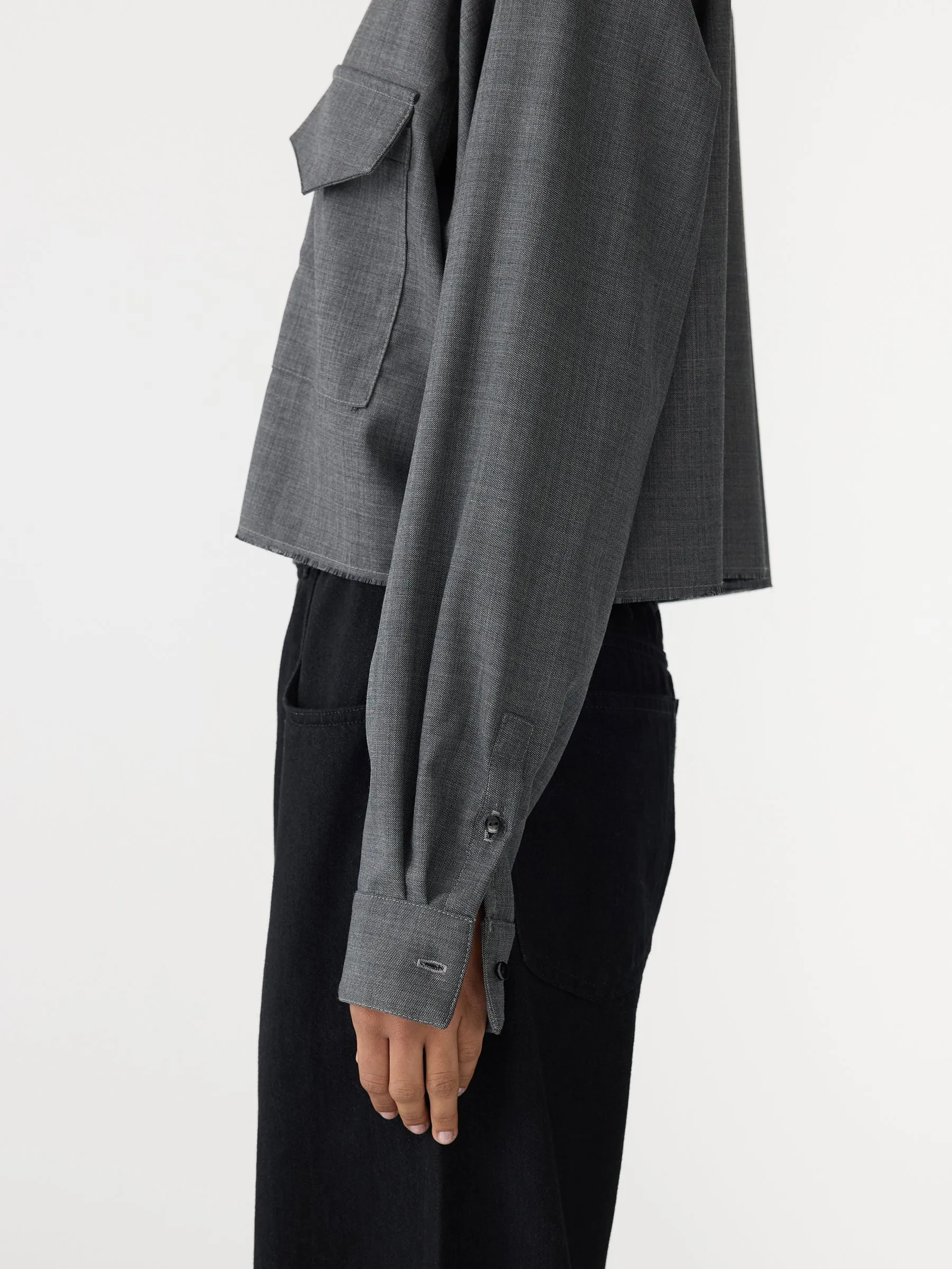 Wool Pocket Detail Shirt sold by Bassike product image thumbnail 5