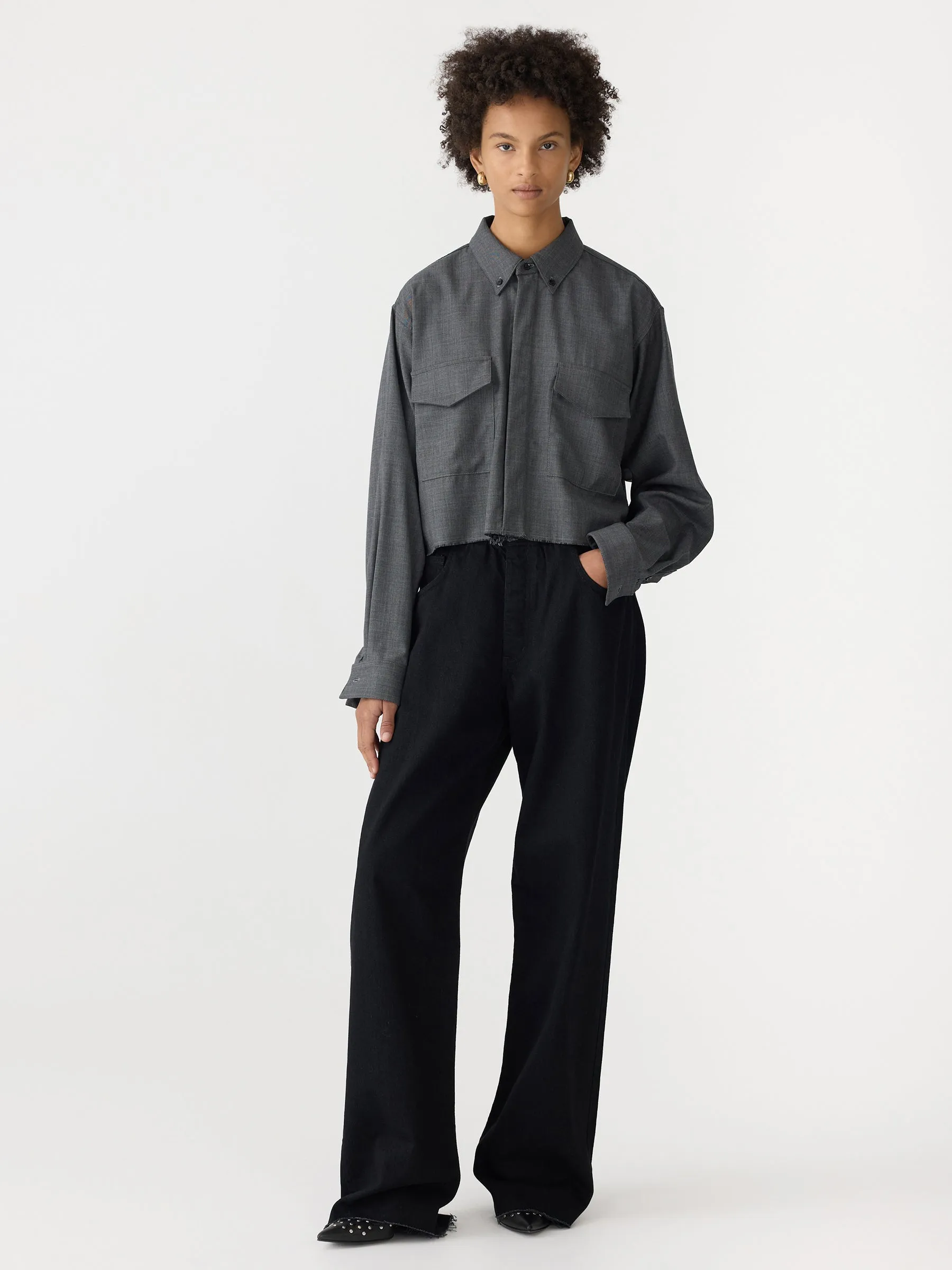 Wool Pocket Detail Shirt sold by Bassike