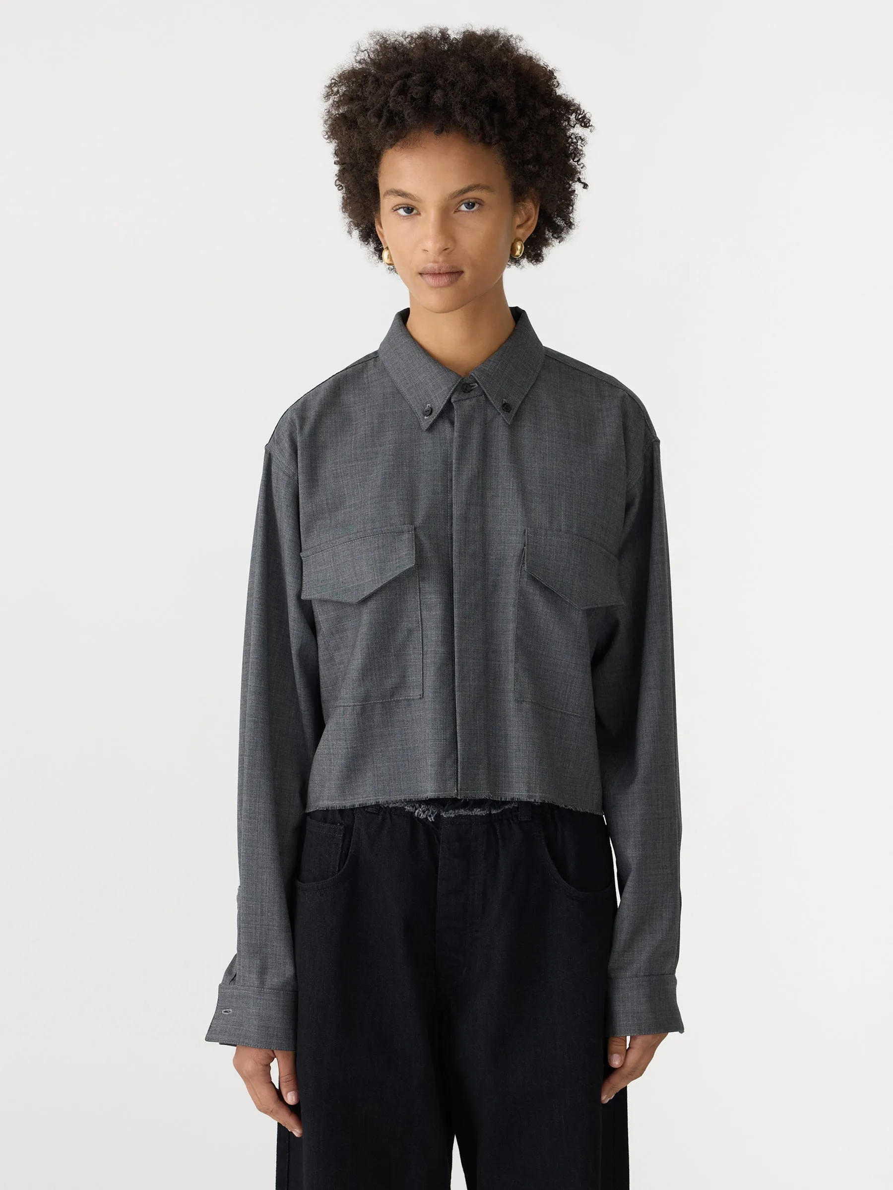 Wool Pocket Detail Shirt sold by Bassike product image thumbnail 2