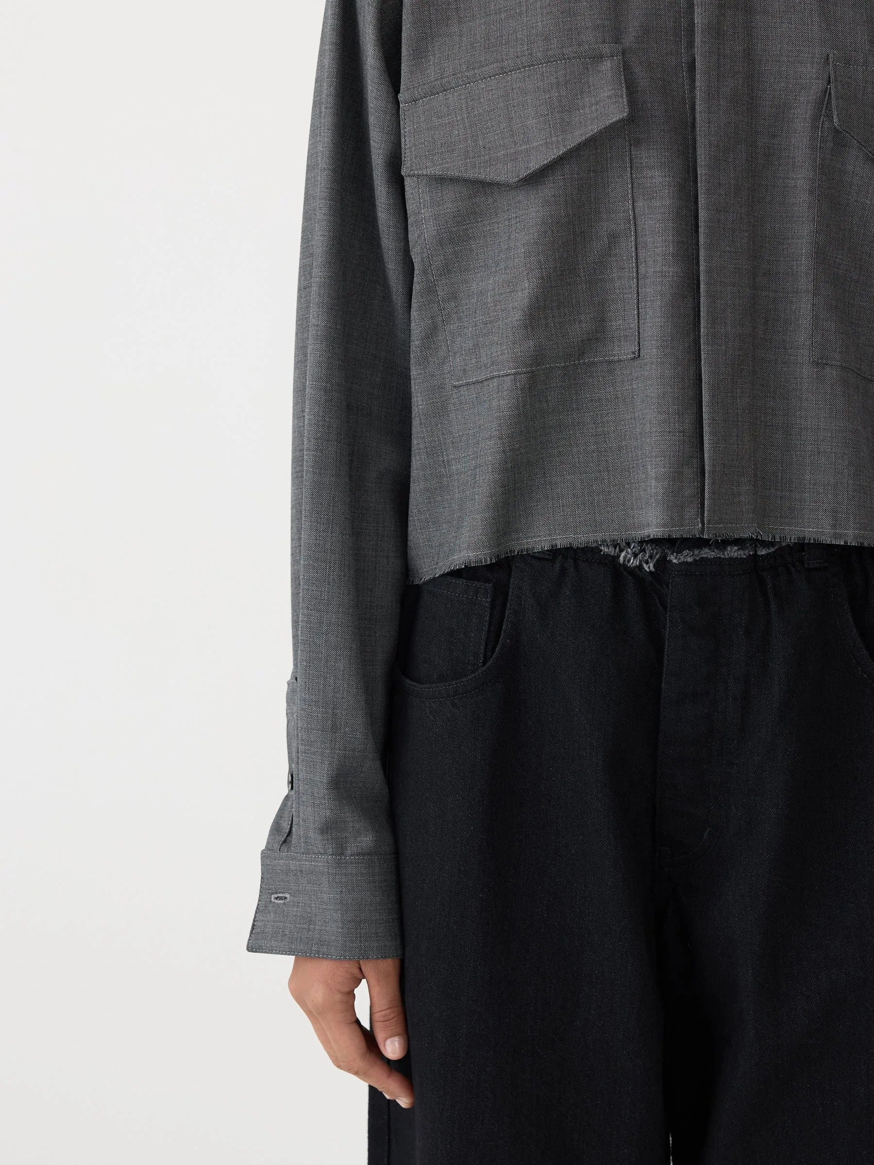 Wool Pocket Detail Shirt sold by Bassike product image thumbnail 4