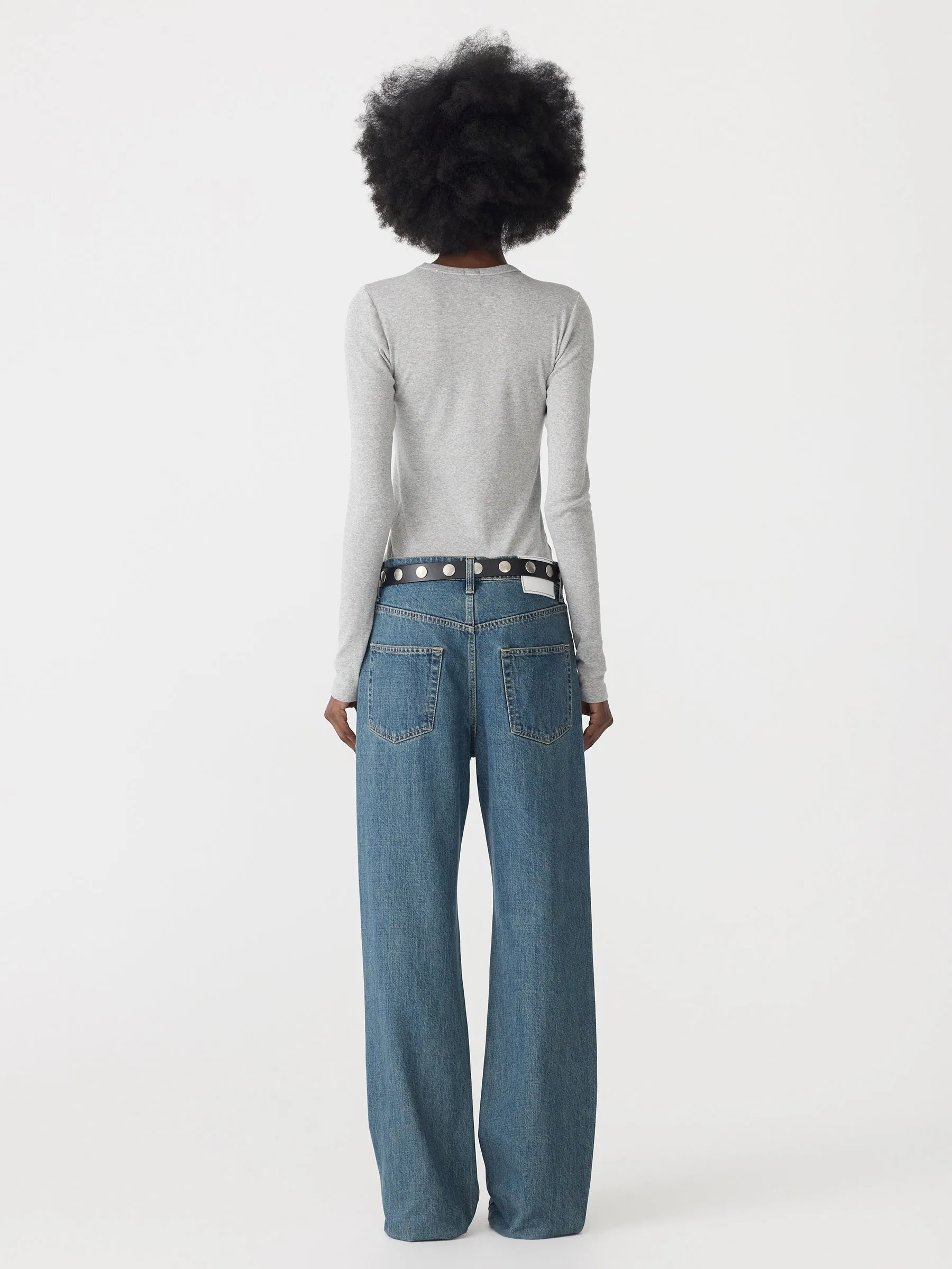 Slim Superfine Rib Long Sleeve T-Shirt sold by Bassike product image thumbnail 5