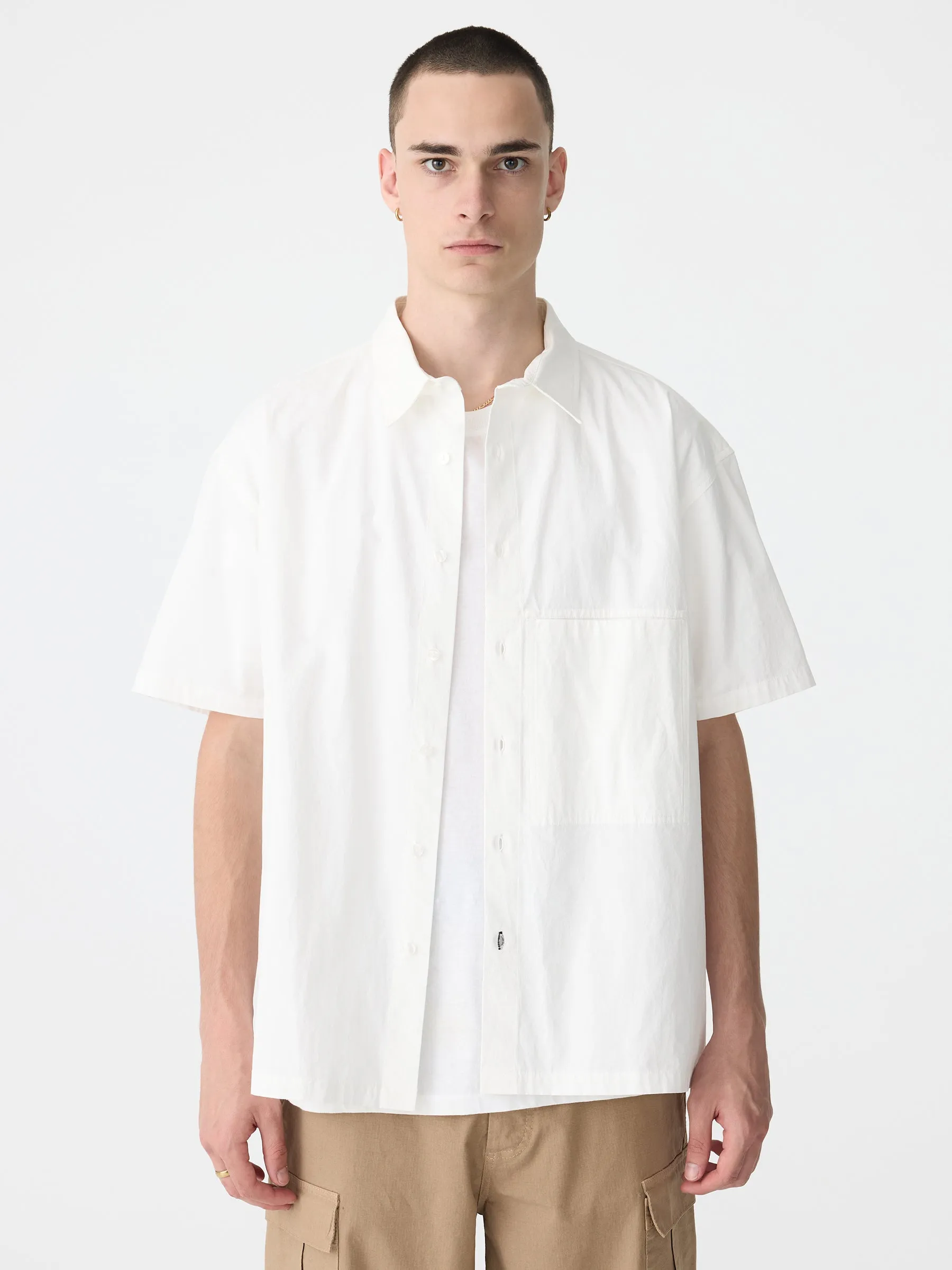 Crushed Cotton Boxy Short Sleeve Shirt sold by Bassike product image thumbnail 2