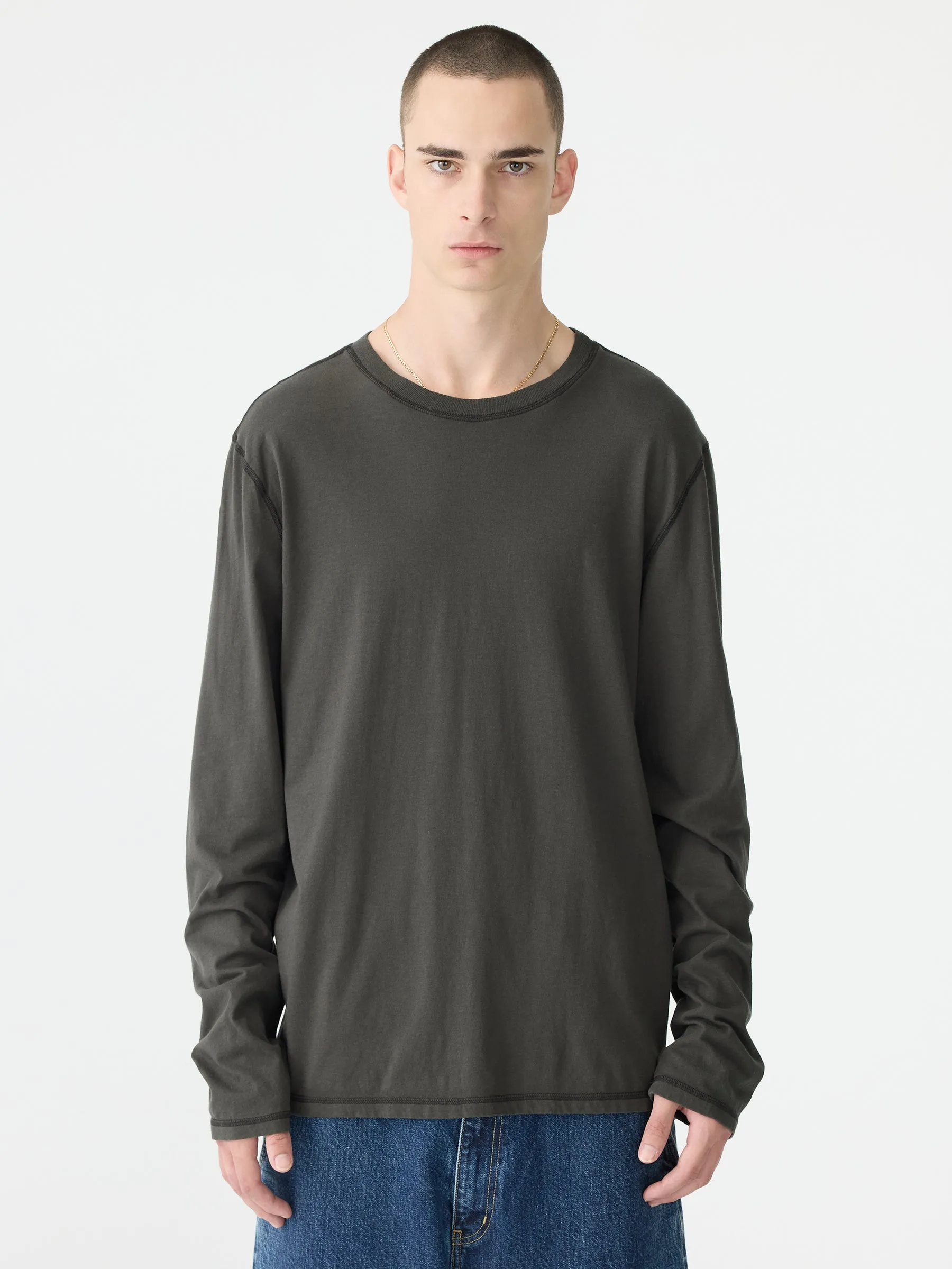 Slouch Coverstitch Long Sleeve T-Shirt sold by Bassike product image thumbnail 2