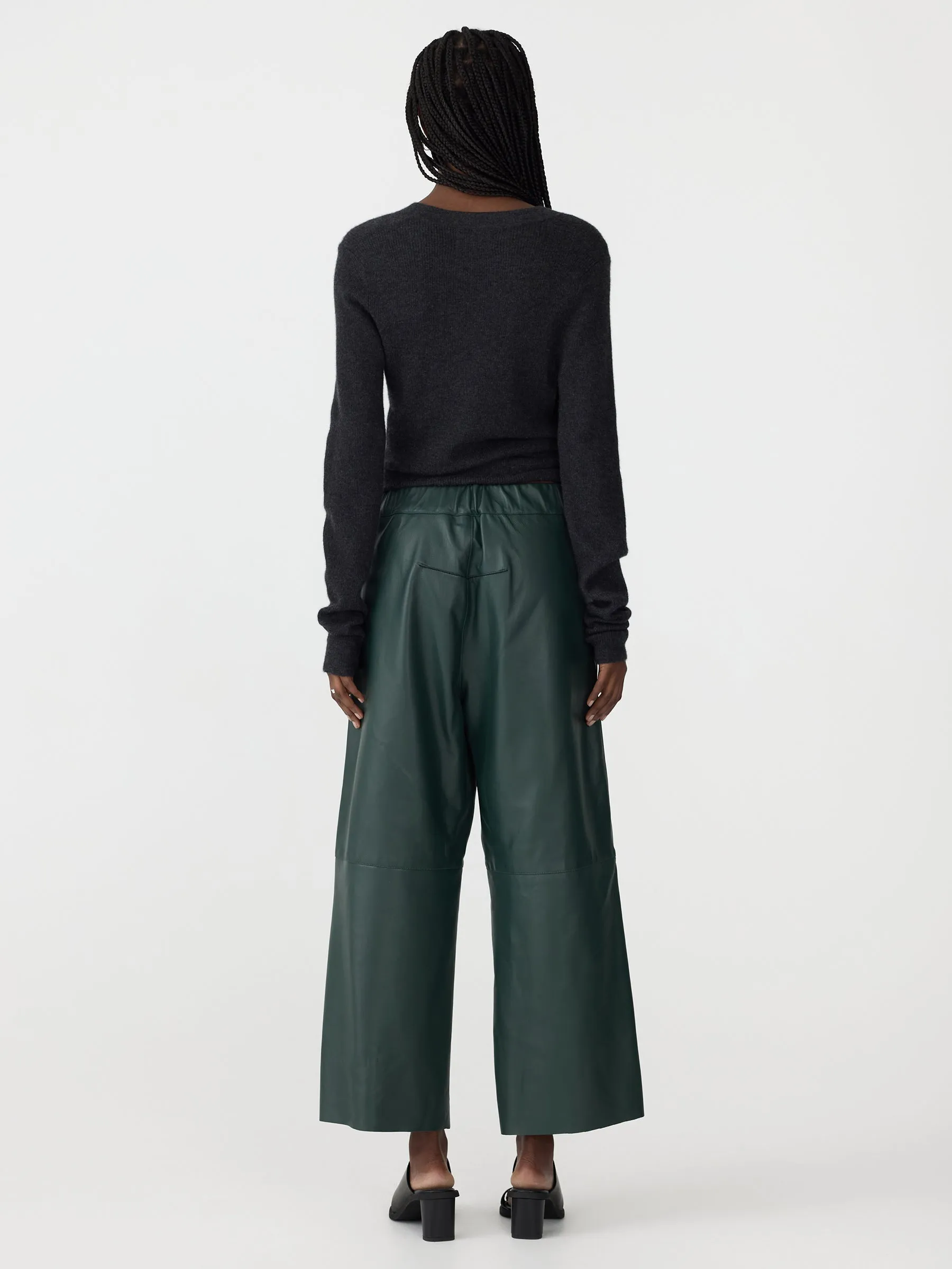 Leather Pull On Wide Leg Pant sold by Bassike product image thumbnail 5