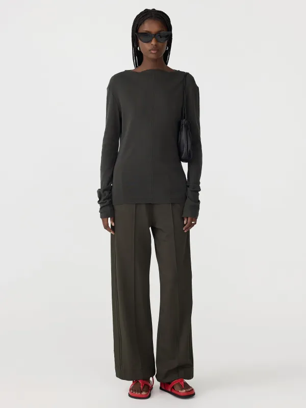 Twill Pinstitch Detail Pant sold by Bassike